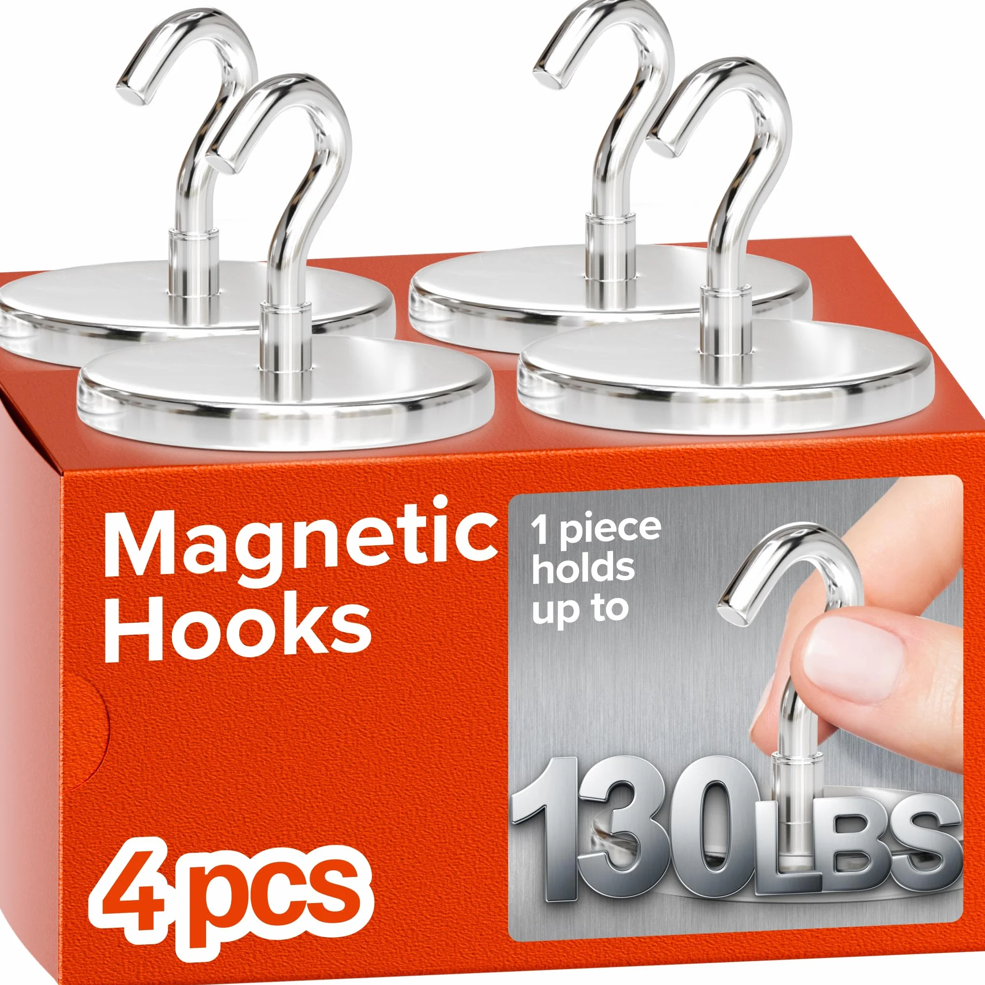 X-Bet Magnet ic Haczyki 59 kg – wytrzymałe neodymowe haczyki magnetyczne do kabin wycieczkowych – mocne magnesy ziem rzadkich do zawieszenia na lodówce, grillu, kabinie wycieczkowej (4 sztuki)