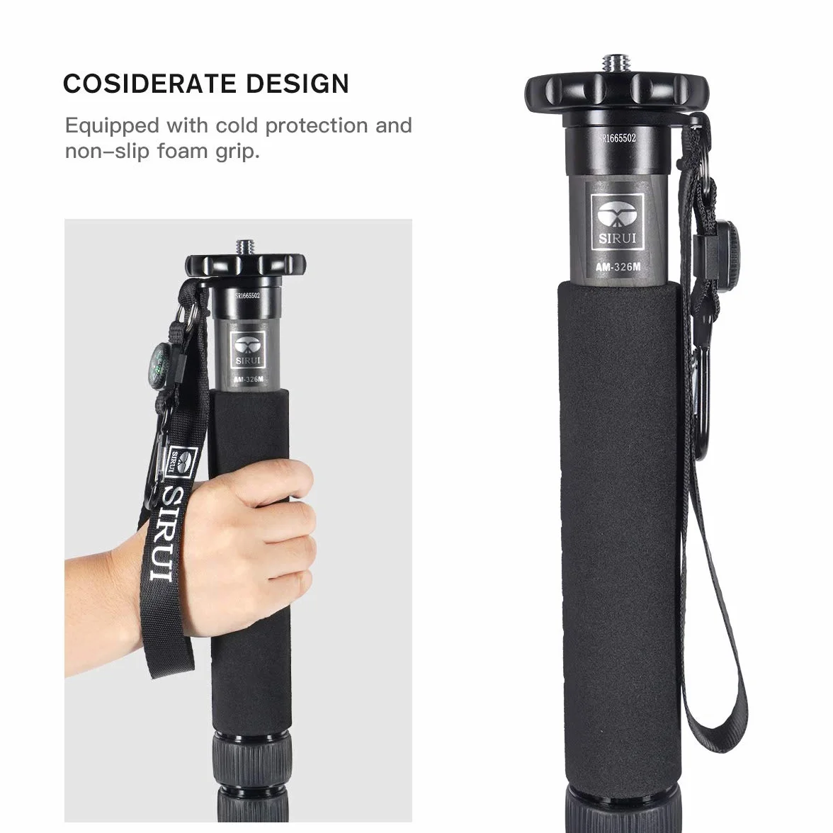 SIRUI AM-326M Carbon Monopod statyw jednonożny 6 części włókno węglowe maks. obciążenie 10 kg