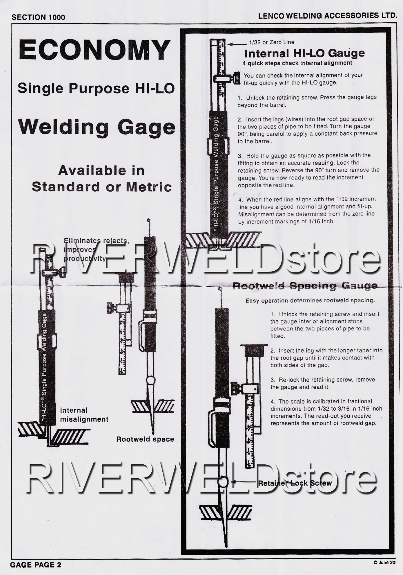RIVERWELD Hi-lo miernik spawalniczy miernik wewnętrzny pojedynczy cel szczelina korzeniowa cal