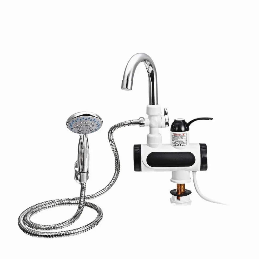 Podgrzewany kran 3000 W 220 V elektryczny przepływ kuchenny podgrzewacz wody z kranu natychmiastowy kran ciepła woda z kranem zimny bezzbiornikowy podgrzewacz wody z natychmiastowym zaworem