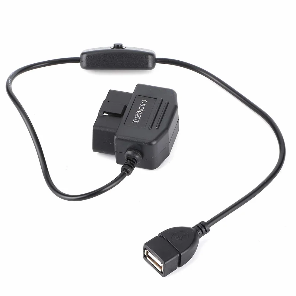 Qiilu USB Power Charging Cable, 2 USB Power Charging Cable 18,7 cala 16-pinowa ładowarka do samochodowego DVR GPS Camera