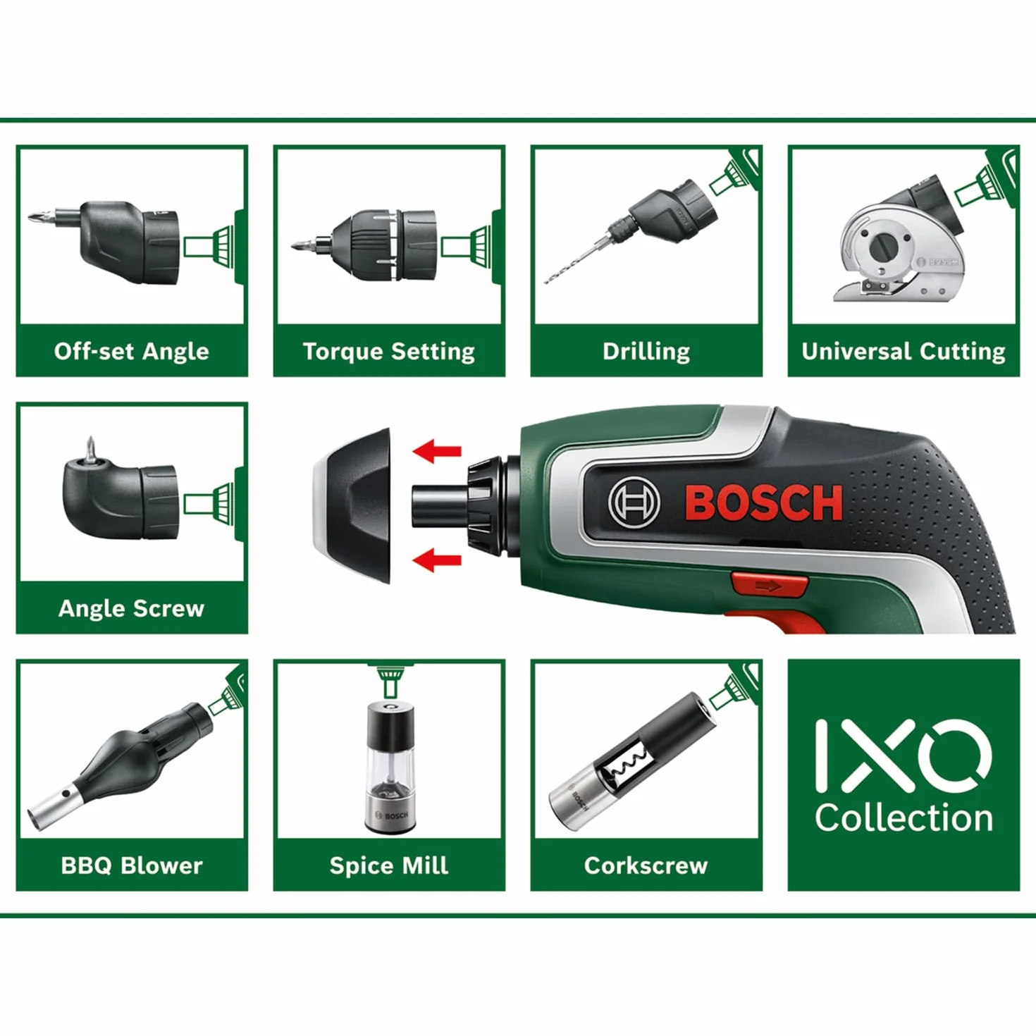 Bosch Home and Garden akumulatorowa wkrętarka IXO 7 (10 standardowych końcówek wkręcających, kompaktowa poziomica 12 cm, przewód micro USB)