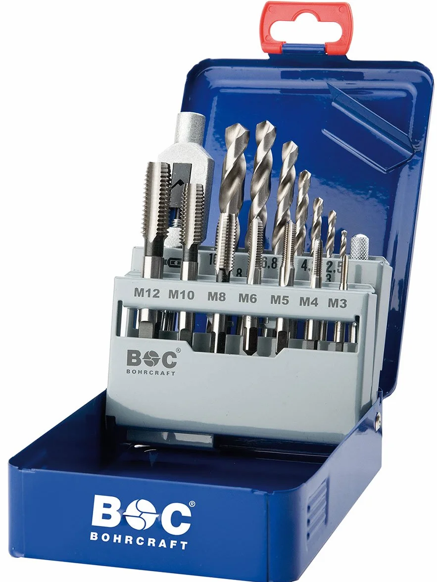 Bohrcraft Zestaw gwintowników HSS-G w kasecie przemysłowej EGB 15 / M3 - M12 / 15-częściowy / 4120 14 10015