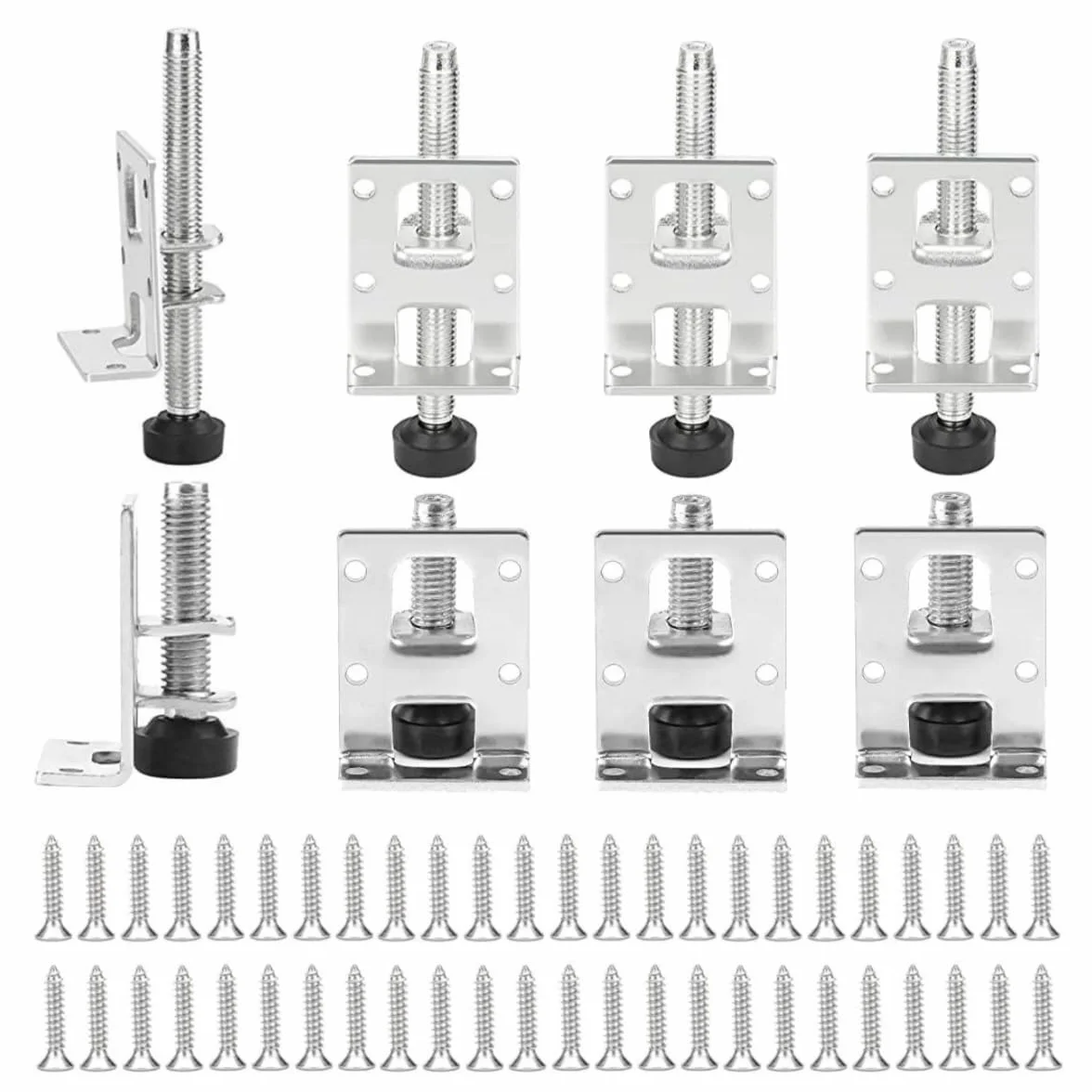 SQLJYU 8 Sztuk Nóżek Meblowych Metalowych z Regulacją Wysokości, Nóżki Stabilizujące z Możliwością Regulacji Wysokości, 55/102mm Stalowe Nóżki Nivelujące do Dużych Obciążeń, do Mebli, Stołów, Półek.