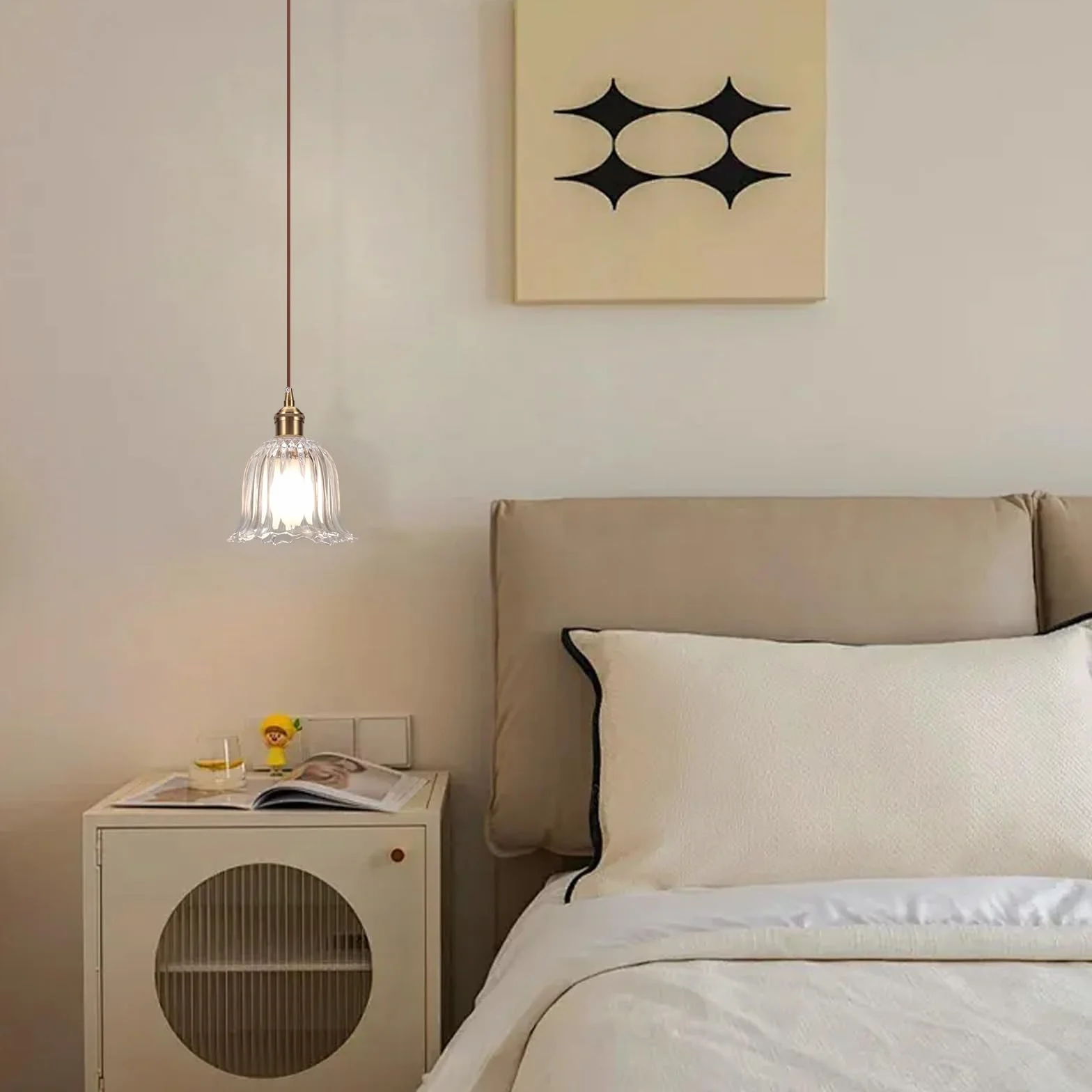 Zestaw 2 lamp wiszących w stylu vintage, przemysłowy, E27, kreatywny żyrandol z kwiatami, szklany klosz, lampa sufitowa do kuchni, jadalni, przedpokoju