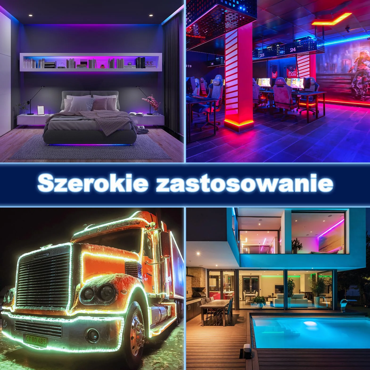 REDTRON Przedłużacz taśmy świetlnej LED 4-pinowy, bez lutowania, zestaw złączy z przedłużaczem 5 m i 10 szt. złączami do taśm LED RGB 10 mm, 5050 RGB