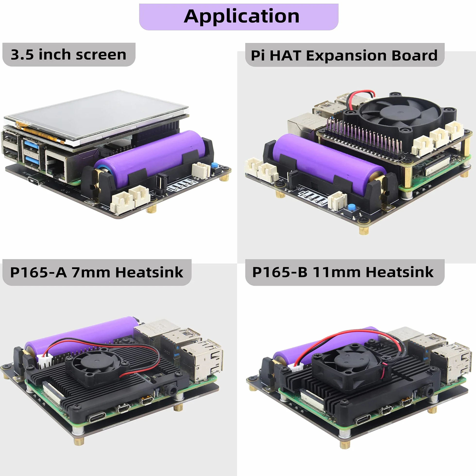 Geekworm Raspberry Pi 4 UPS X703, Ultra-compact 18650 UPS Shield with Auto Power On for Raspberry Pi 4 8GB/4GB/2GB Only