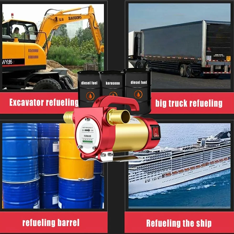 Elektryczna pompa transferowa do oleju napędowego, 880 W, 50 l/min, pompa do ekstraktora paliwa, silnik miedziany, niski poziom hałasu, pompa ssąca do maszyny rolniczej, 24 V