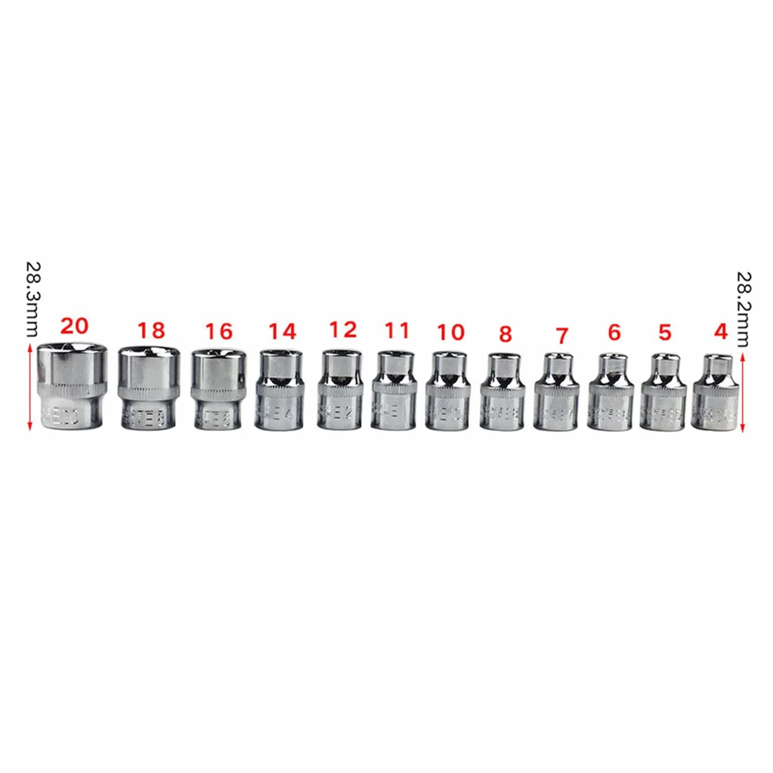 Zestaw narzędzi do kluczy nasadowych – 6-częściowy adapter nasadowy, reduktor i śrubokręt grzechotkowy do zastosowań 1/4, 1/2, 3/8, 3/4 cala