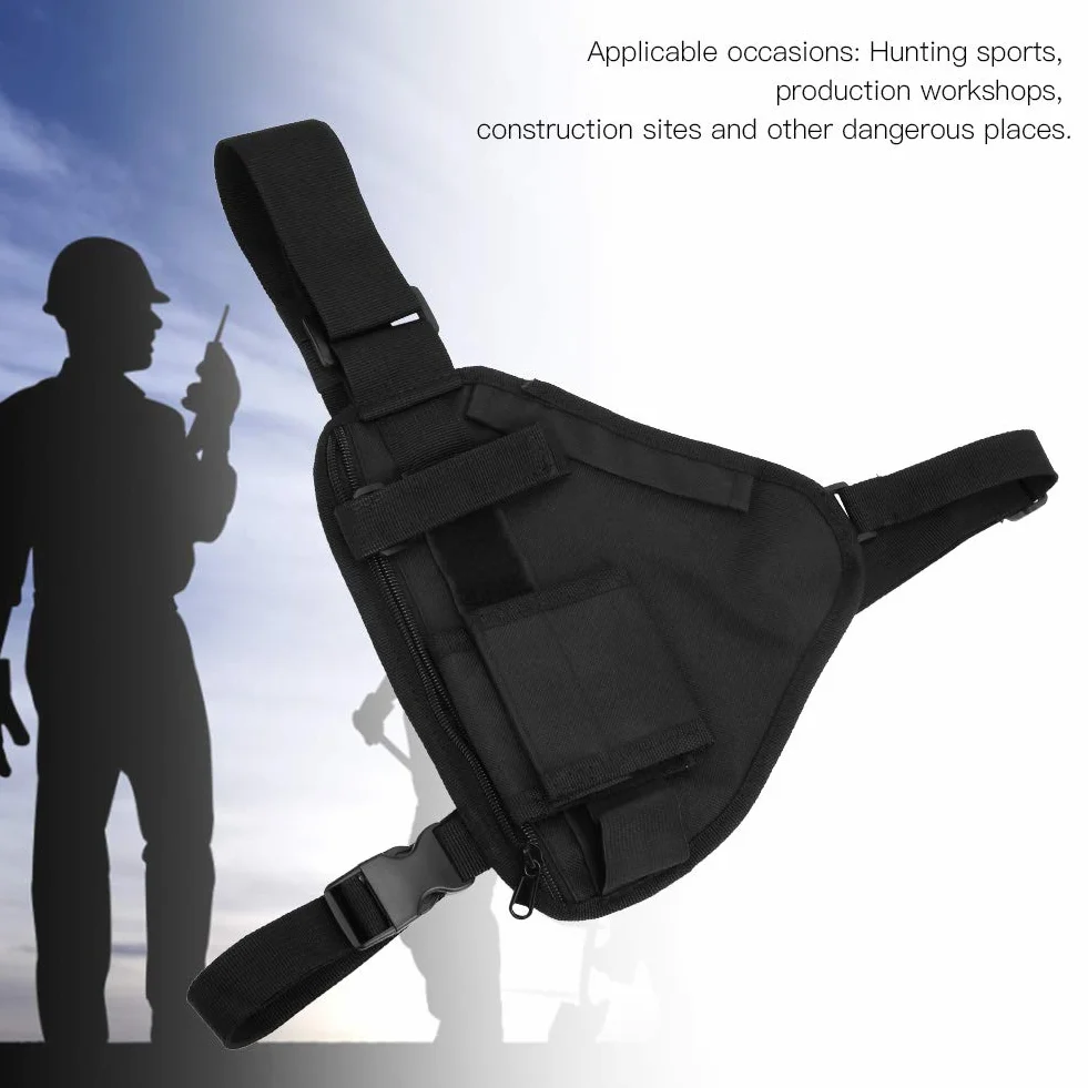 Yosoo Health Gear Kabura radiowa, kieszeń na piersi, kamizelka Walkie Talkie – regulowana szlufka do noszenia, kieszeń wielowarstwowa, 30 x 15 cm