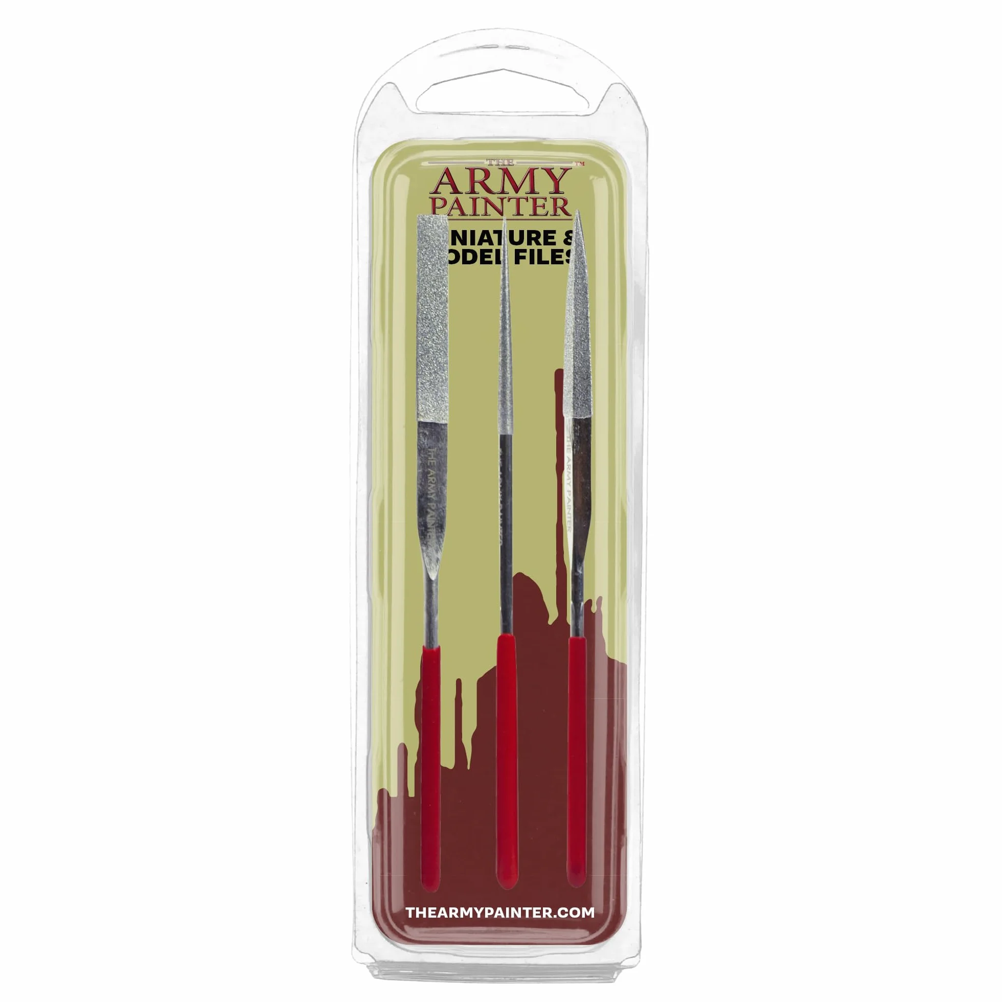 The Army Painter | Miniature and Model Files | 3-częściowy zestaw pilników diamentowych składający się z okrągłego pilnika, płaskiego i trójkątnego pilnika metalowego do plastiku, żywicy i metalu | do