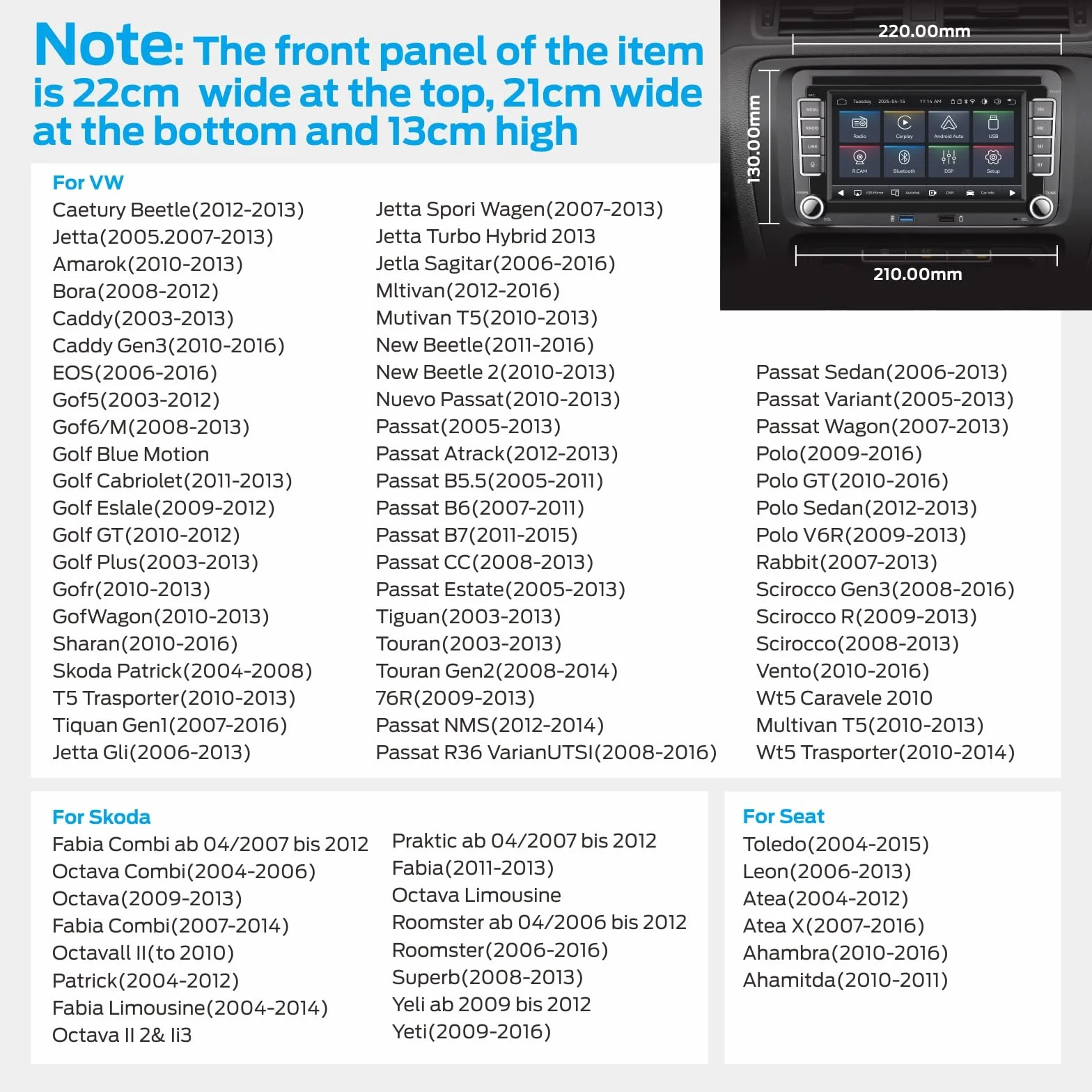 Linux radio samochodowe 5s Start | Bluetooth/Wireless CarPlay/Android Auto/FM/AM/RDS/USB | 100 W DSP | do VW Golf 5/6 Passat Jetta Caddy EOS T5 Tiguan Touran CC Polo