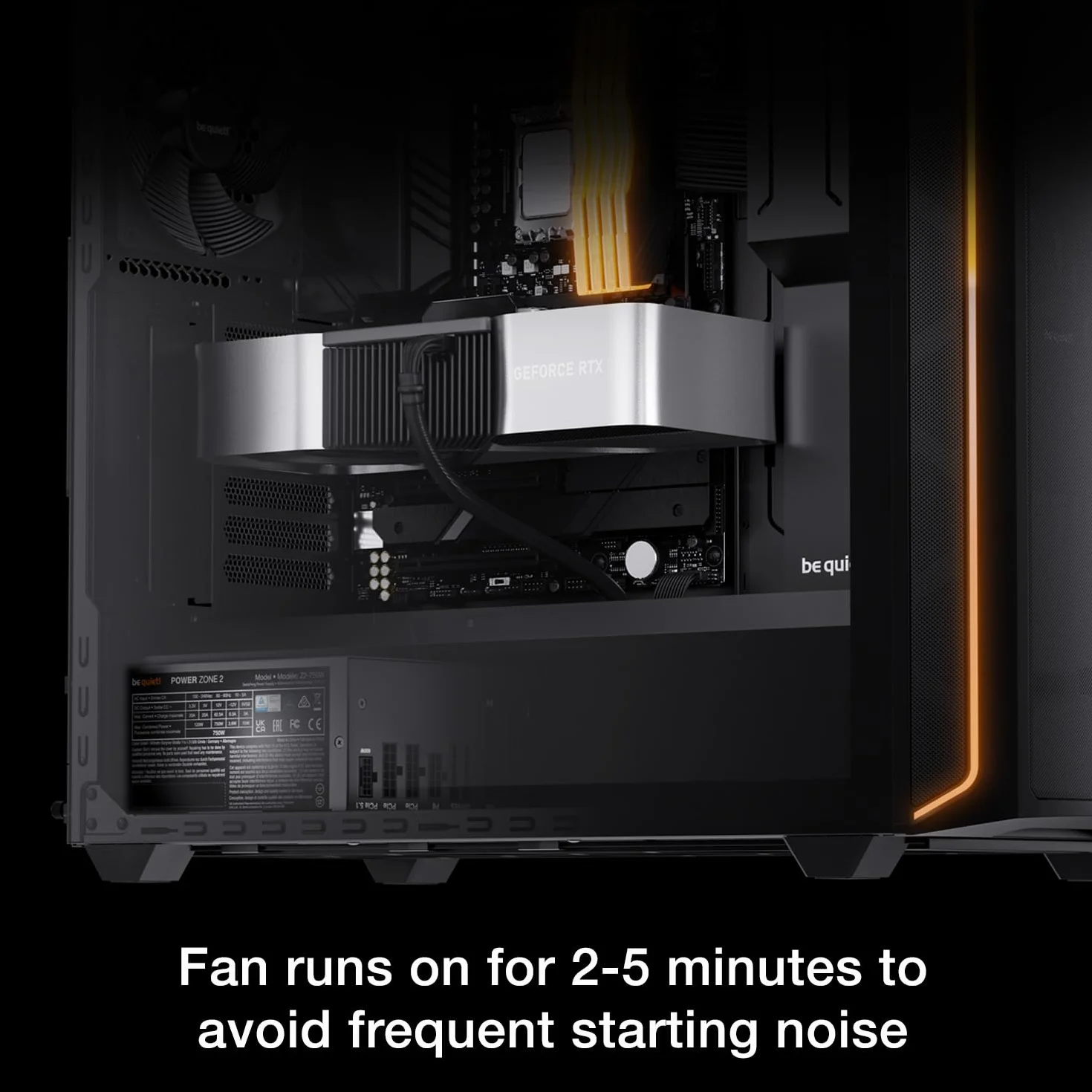 be quiet! Power Zone 2 zasilacz sieciowy 1000 W 80 Plus Platinum Cybenetics Platinum chłodzenie półpasywne Pure Wings 3 wentylator 140 mm PCIe 5.1 ATX
