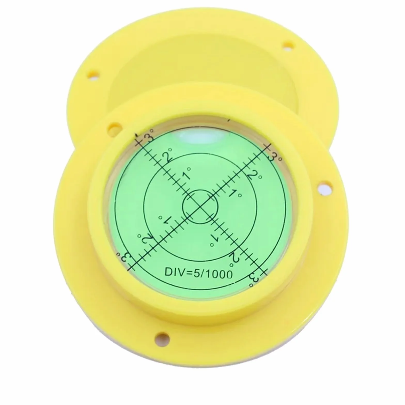 Krenometr do poziomicy kołowej do dźwigów, 90 x 17 mm, 1 sztuka | Okrągły pomiar bąbelków na poziomie spiralnym, urządzenie pomiarowe, rozmiar 90 x 17 mm, 1 szt. (żółty)