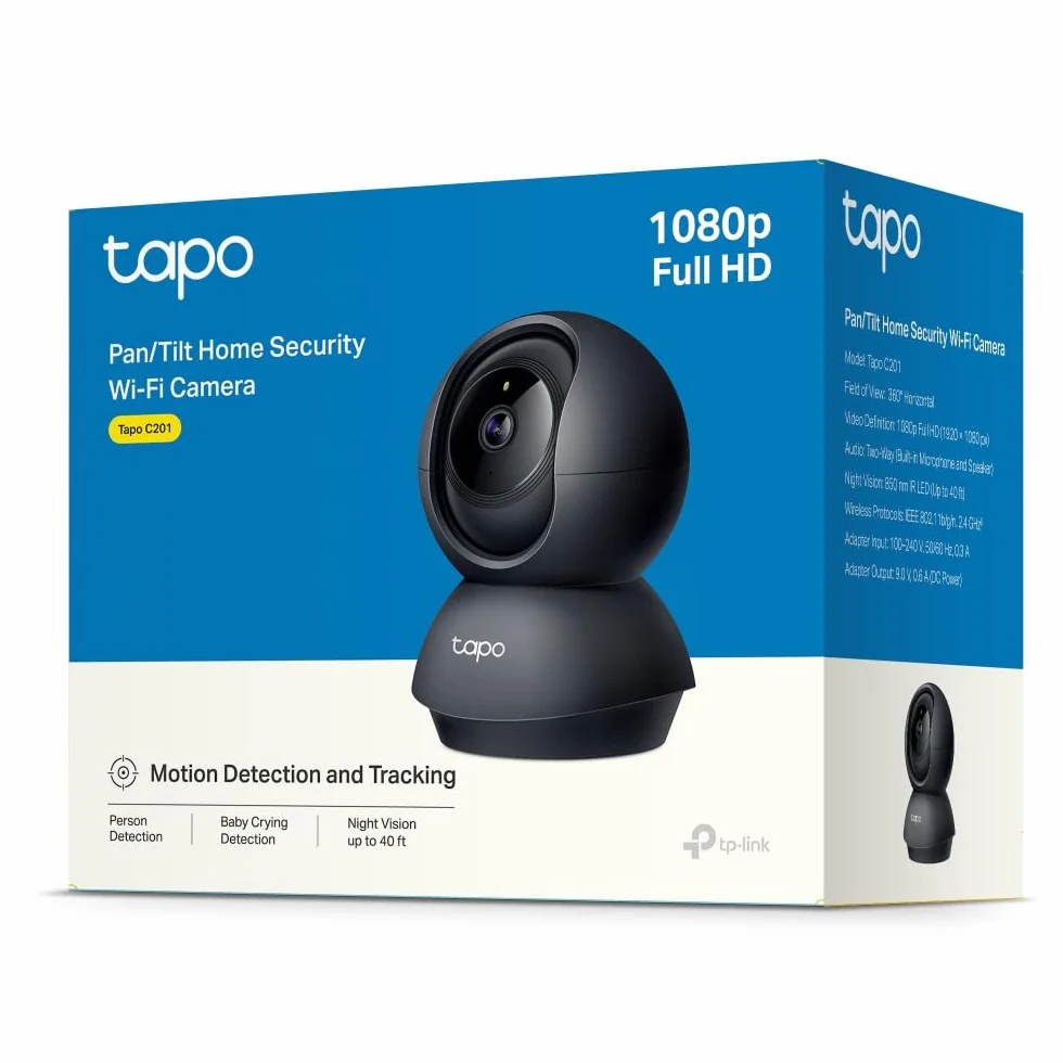 TP-Link Tapo C201 | Kamera Wi-Fi 2K do monitoringu wnętrz | Detekcja ruchu i dźwięku | Dwukierunkowe audio | Tryb nocny | Obsługa karty microSD do 512 GB | Kompatybilna z Alexa i Google Home