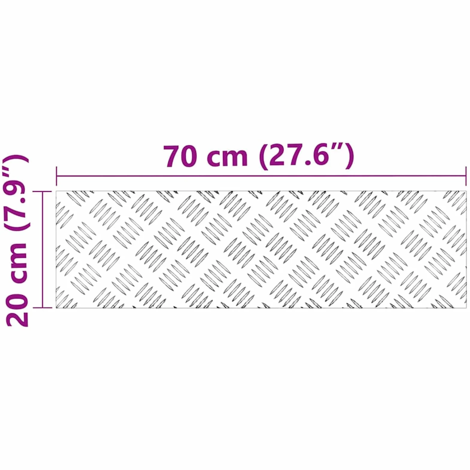 Aluminiowy stopień schodowy, antypoślizgowy, kątowy + nowoczesna powierzchnia deski schodowej o wysokim stopniu bezpieczeństwa stąpania + srebrny, 70 x 20 cm, do wewnątrz i na zewnątrz + biuro, dom