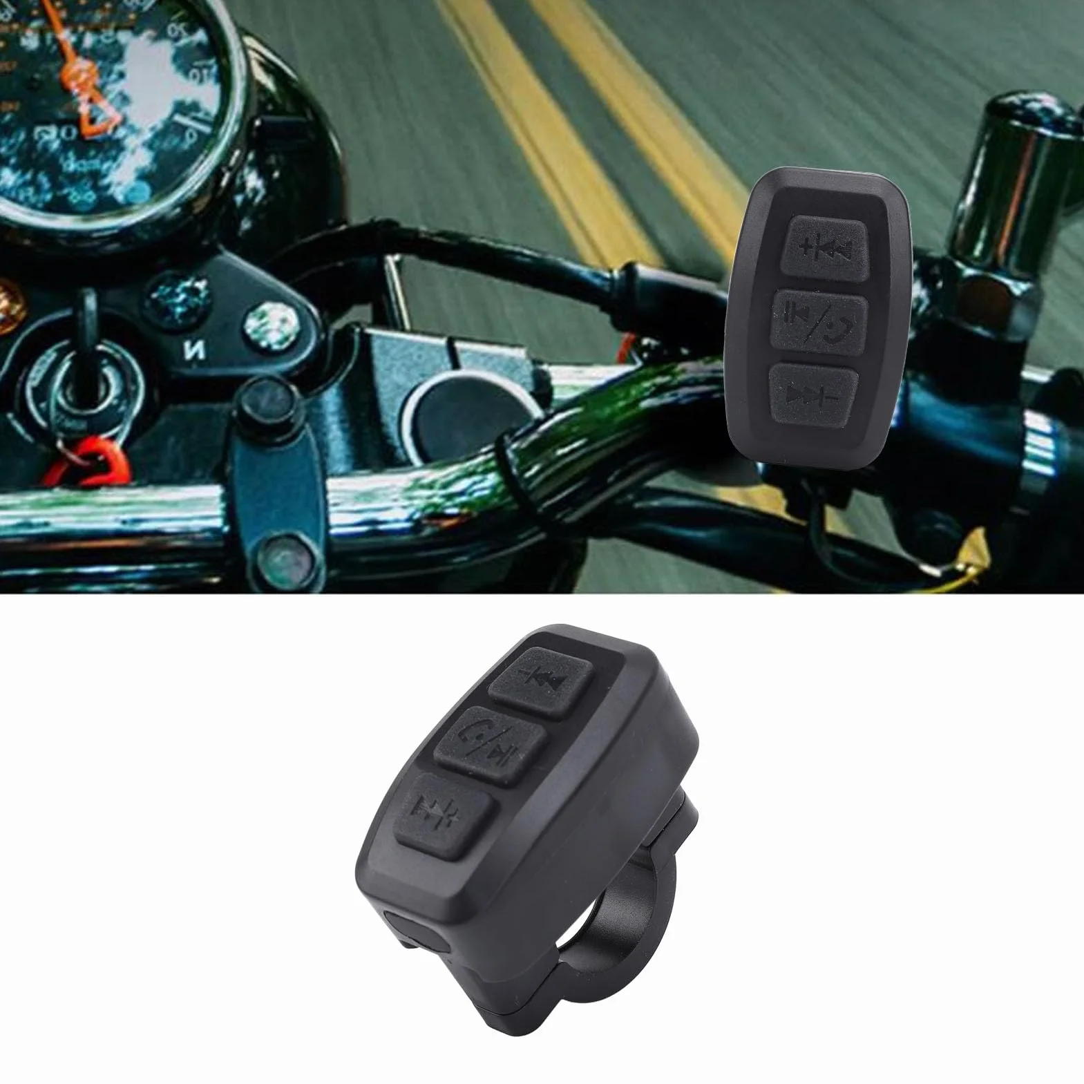 Elektroniczny Przycisk Multimedialny Bluetooth Pilot Samochód Rower Motocykl Kierownica Muzyka Wodoodporny Akumulator Telefon Rowerowy Pilot do Systemu IOS lub Android z Uchwytem