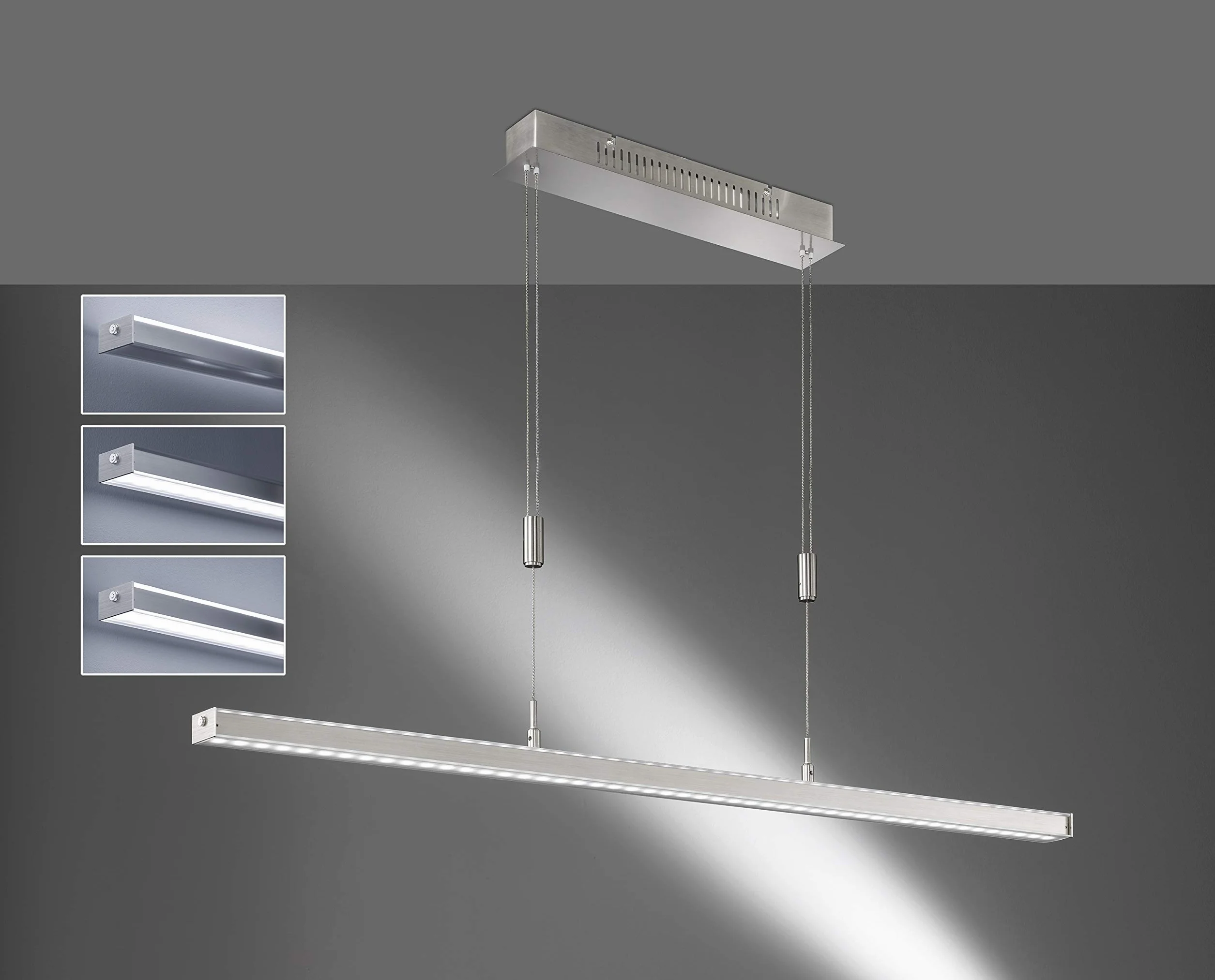 Fischer & Honsel Lampa wisząca 2 x LED 15 W nikiel matowy, ściemniana, biała