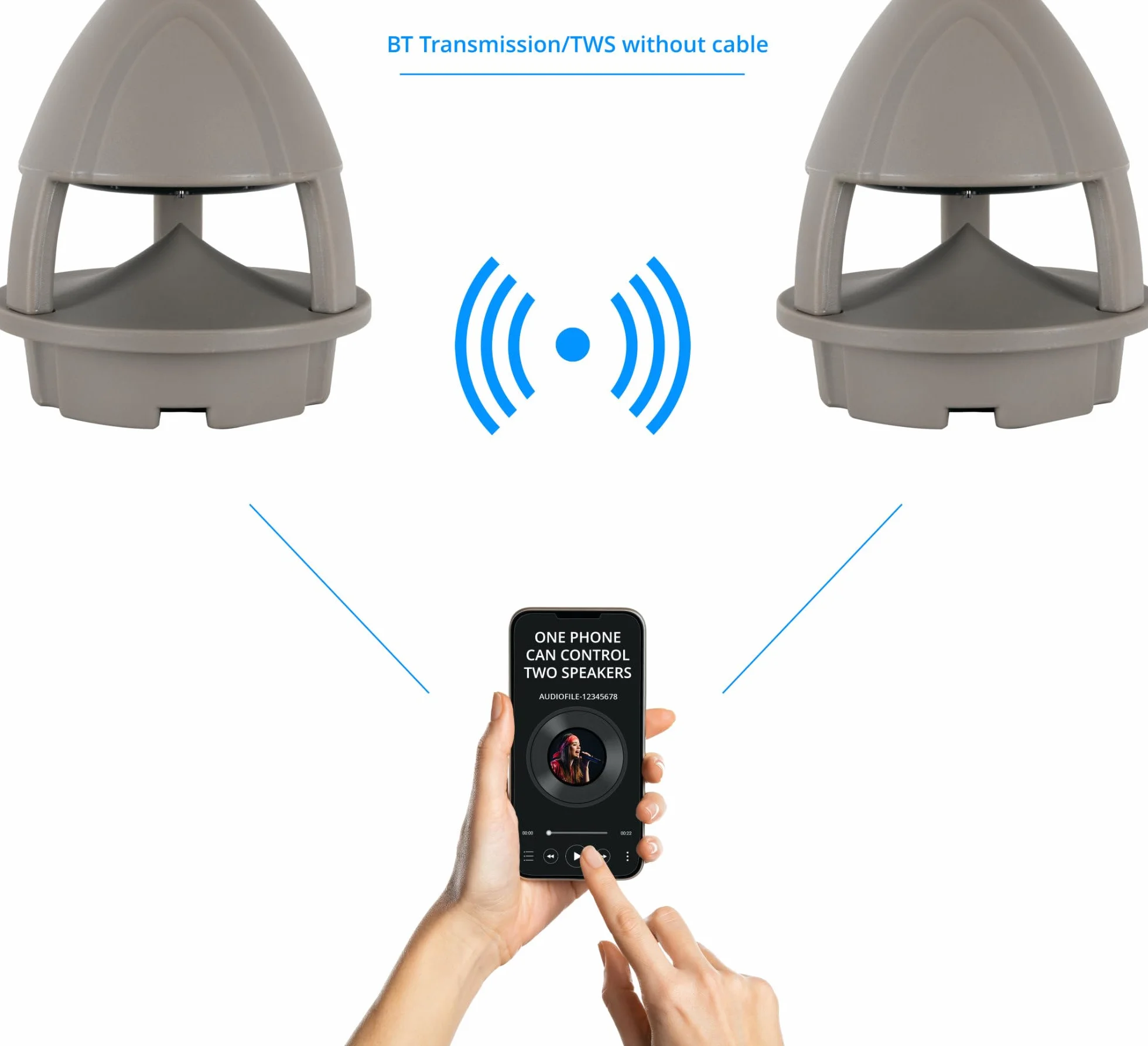 McGrey WPL-660GY Głośnik zewnętrzny 360° Bluetooth IP56 Wodoodporny Szary