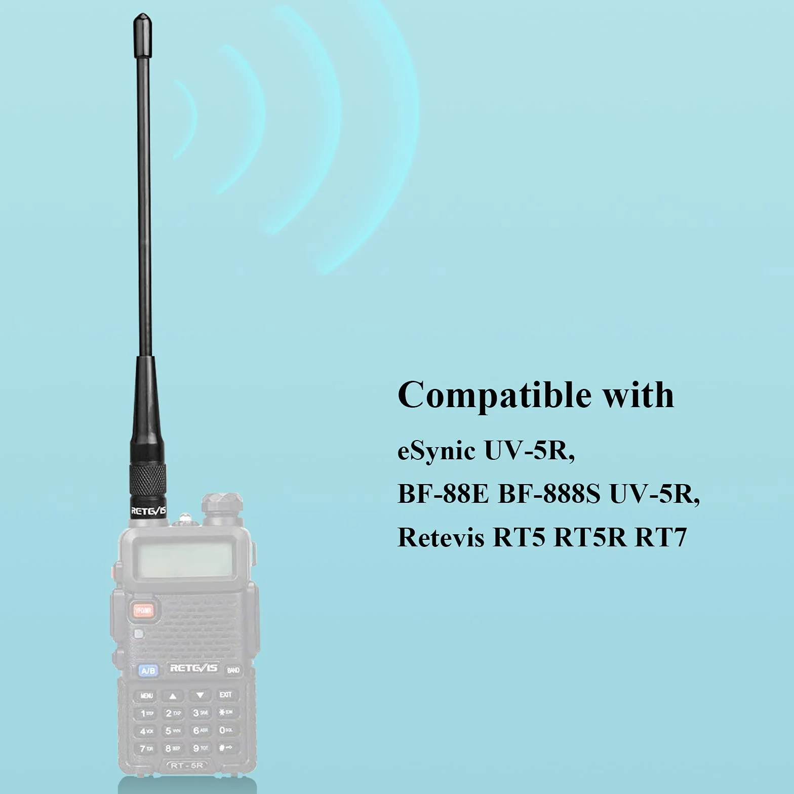 Retevis RHD701 Antena VHF/UHF Dual Band SMA-F Wysokiego Zysku kompatybilna z Baofeng UV-5R Plus BF-88E UV-5RTP BF-888S UV-5RA UV-5RB UV-5RC Retevis RT5 RT5R RT86