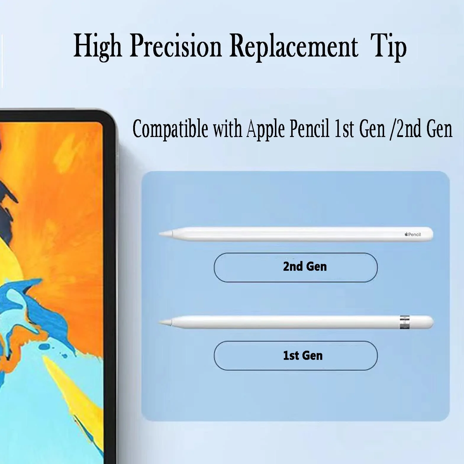 Końcówki zamienne do Apple Pencil 1/2/Pro generacji, precyzyjne sterowanie rysikiem do iPada