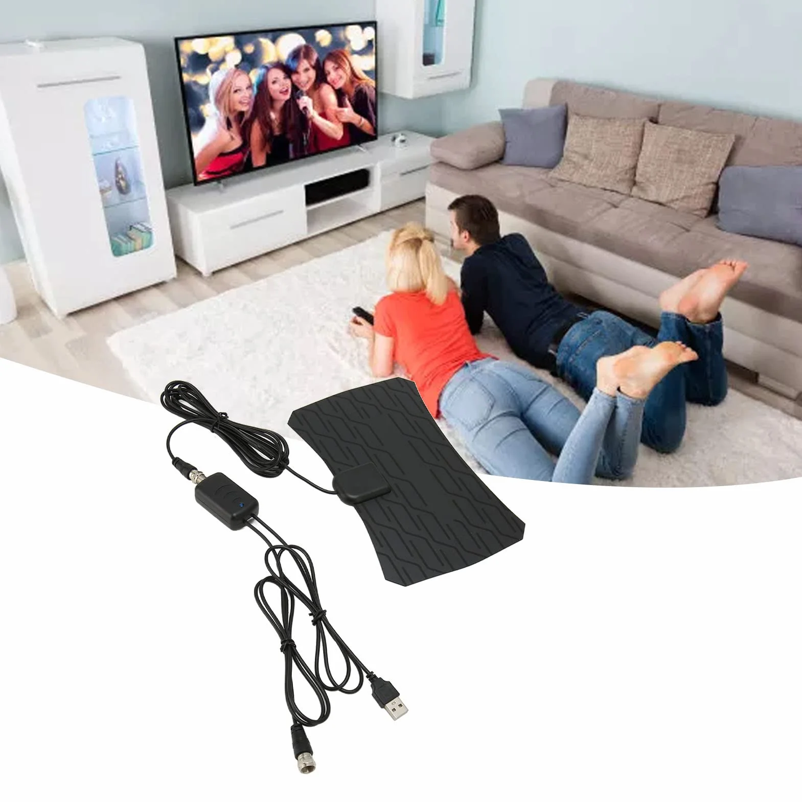 Wzmacniana Cyfrowa Antena Telewizyjna HD Długi Zasięg 300 Mil 4K 1080p