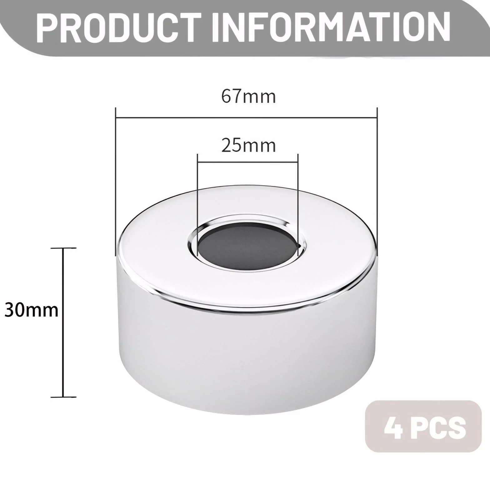 MAEXUS 4 sztuki rozety armatury prysznicowej, 66 x 25 x 30 mm, rozeta do rury grzewczej, rozeta ze stali nierdzewnej, armatura prysznicowa, do armatury prysznicowej, dekoracja kranu, dekoracja kuchni
