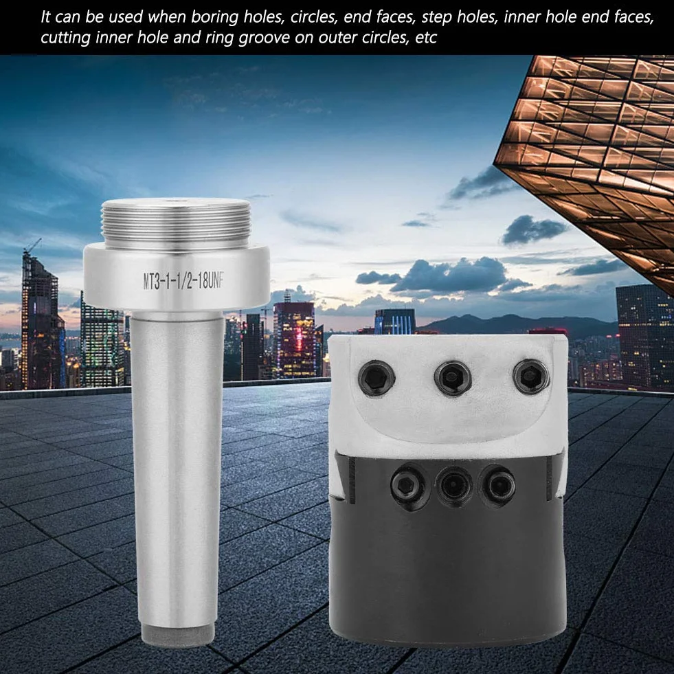 MT3-M12 Taper Collet Chuck Głowica Wytaczająca Mt3 Uchwyt Twarzy Arbor Adapter Narzędzia Frezarskie CNC + 2 Cal Tokarka Wytaczająca Głowica
