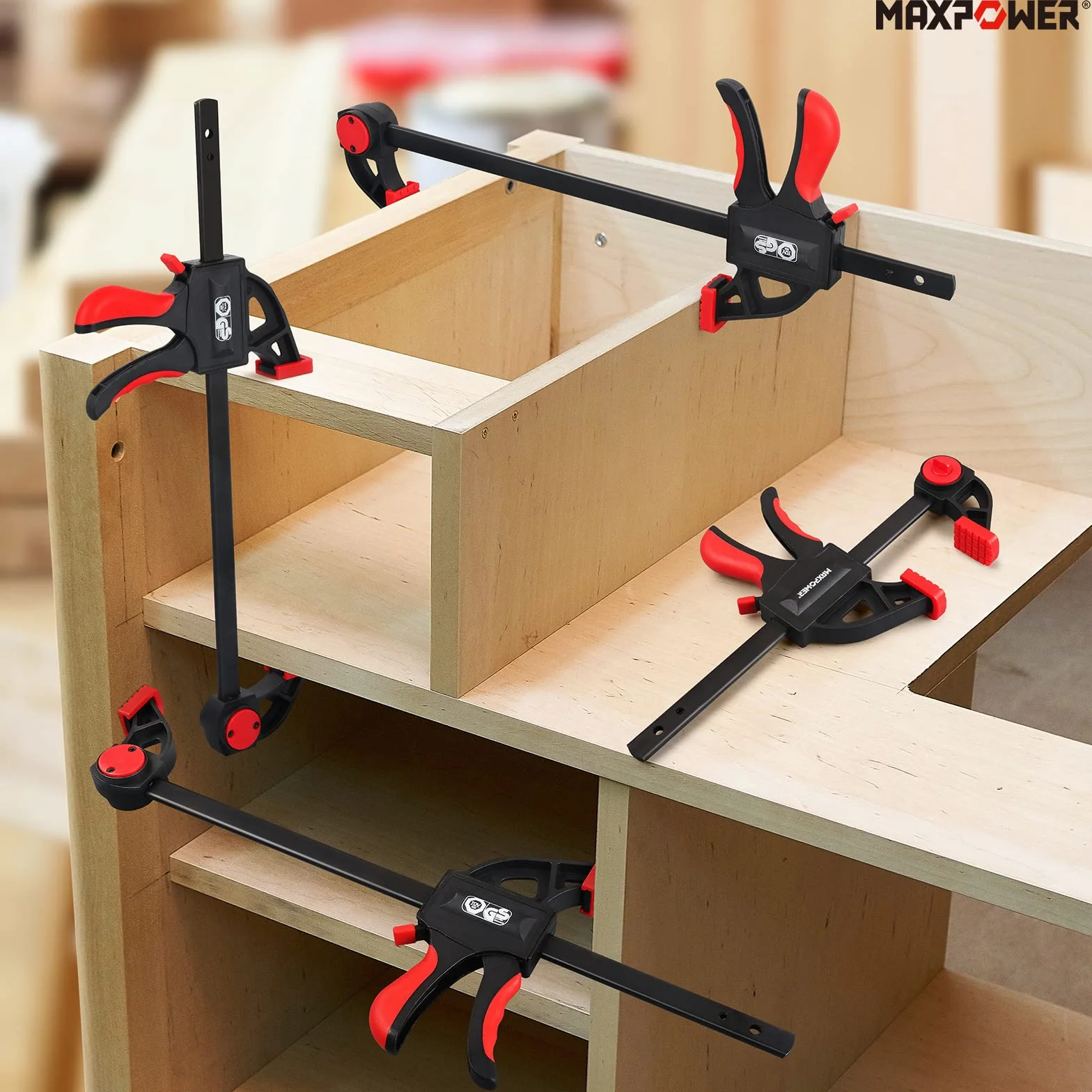 MAXPOWER Zestaw 6 zacisków szybkomocujących 150 mm/300 mm/600 mm do modelarstwa, piękna jakość