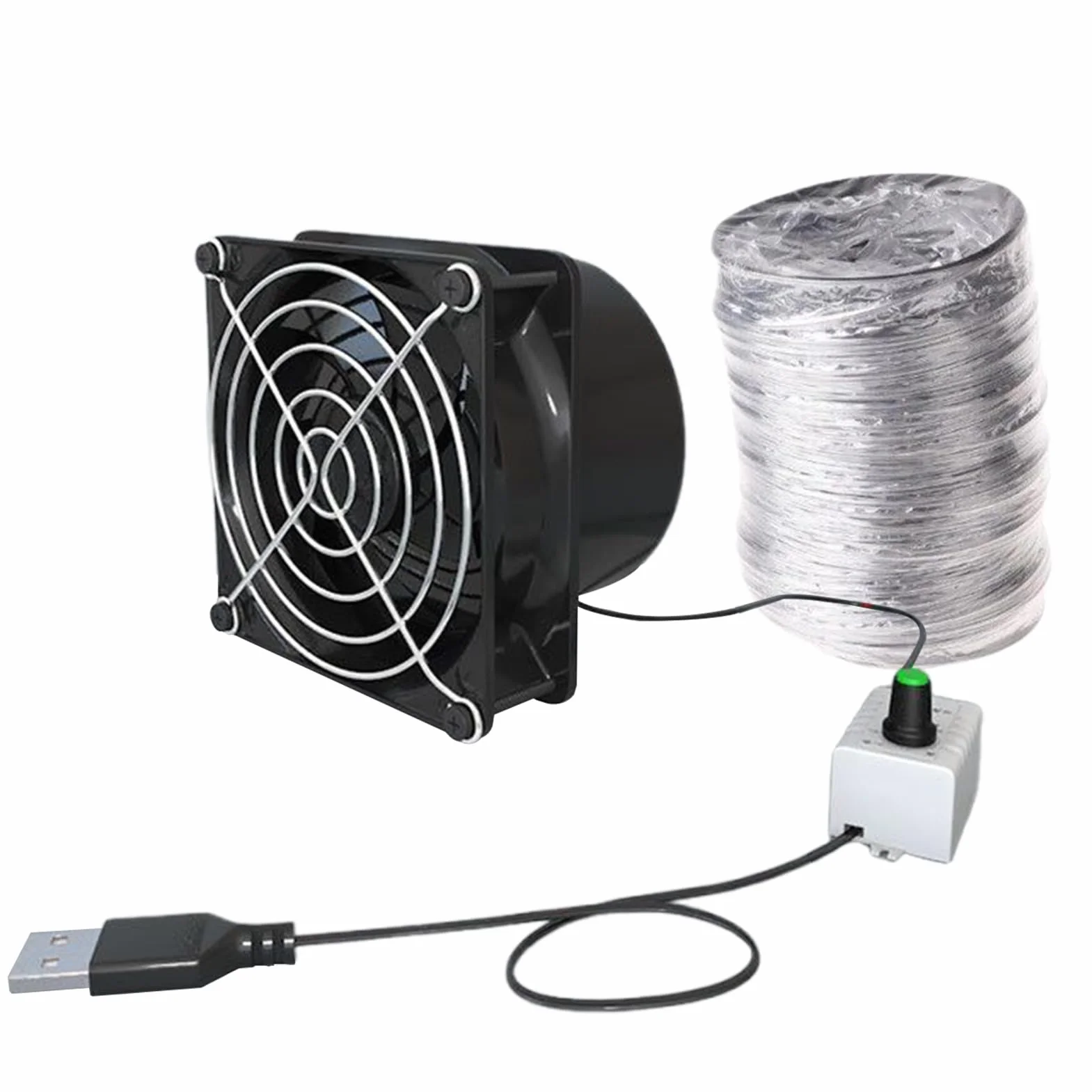 Générique USB Soldering Fume Extractor Fan, dmuchawa powietrza zasilana przez USB, regulowana prędkość, warsztat, amortyzator wentylacyjny do łazienki, kuchni, toalety