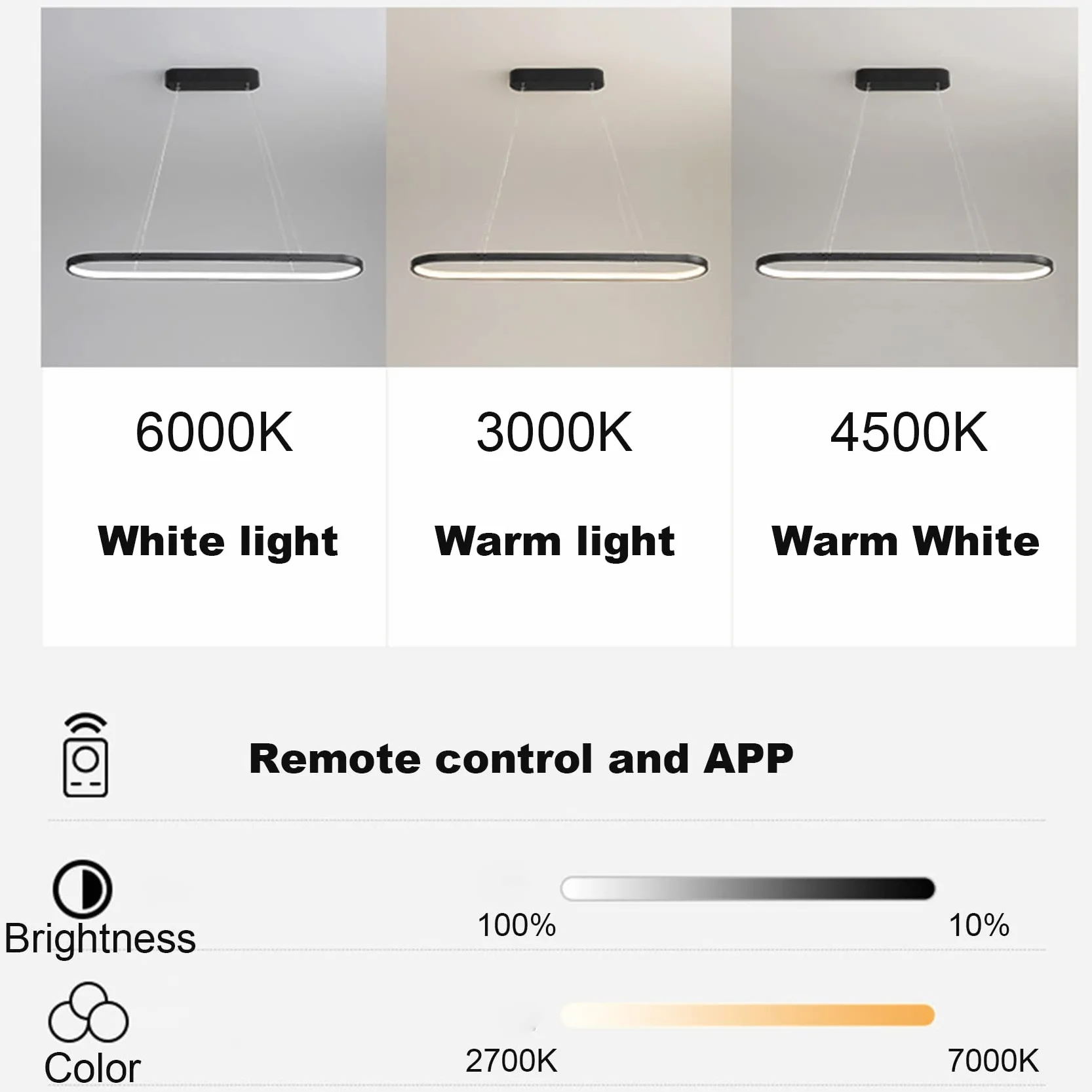 Lampa wisząca LED ściemnialna z pilotem Owalna 120CM Złoto do jadalni kuchni biura