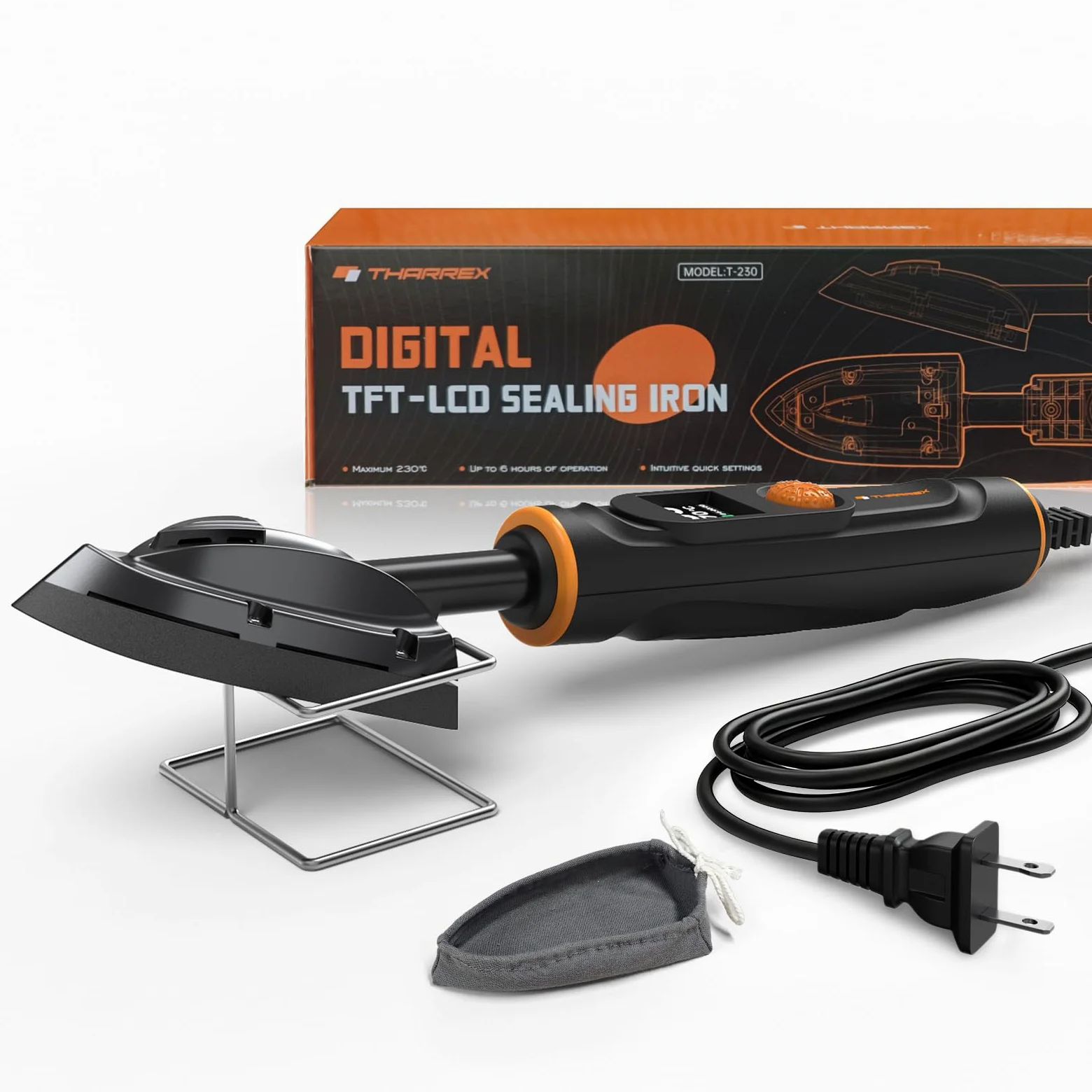 Cyfrowe żelazko do okleinowania krawędzi z ekranem LCD, bardzo długi przewód 2,5 m, regulowana temperatura do obróbki drewna, forniru i rękodzieła, hobby RC