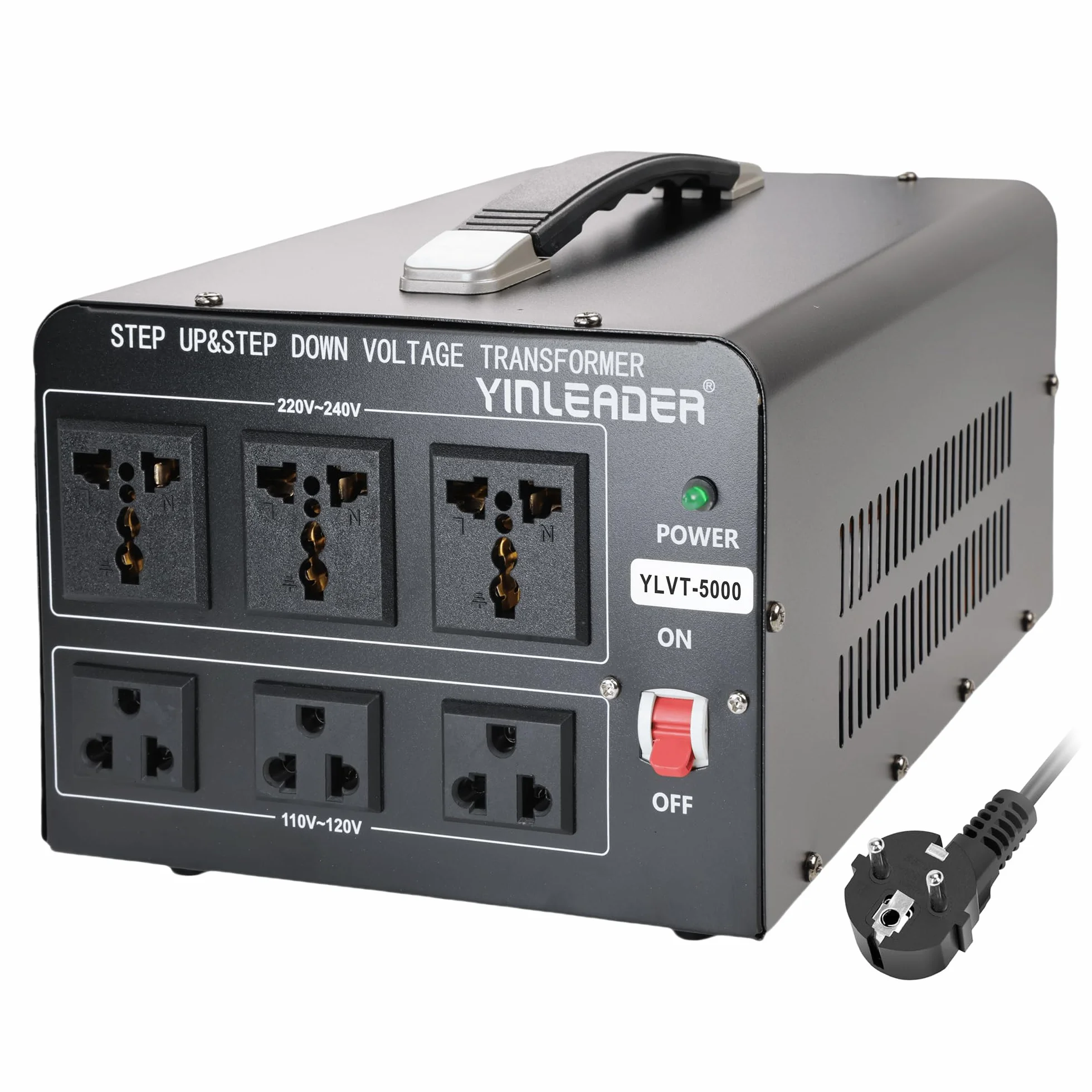 Yinleader Przetwornik napięcia 5000 VA 110 V 220 V Transformator toroidalny