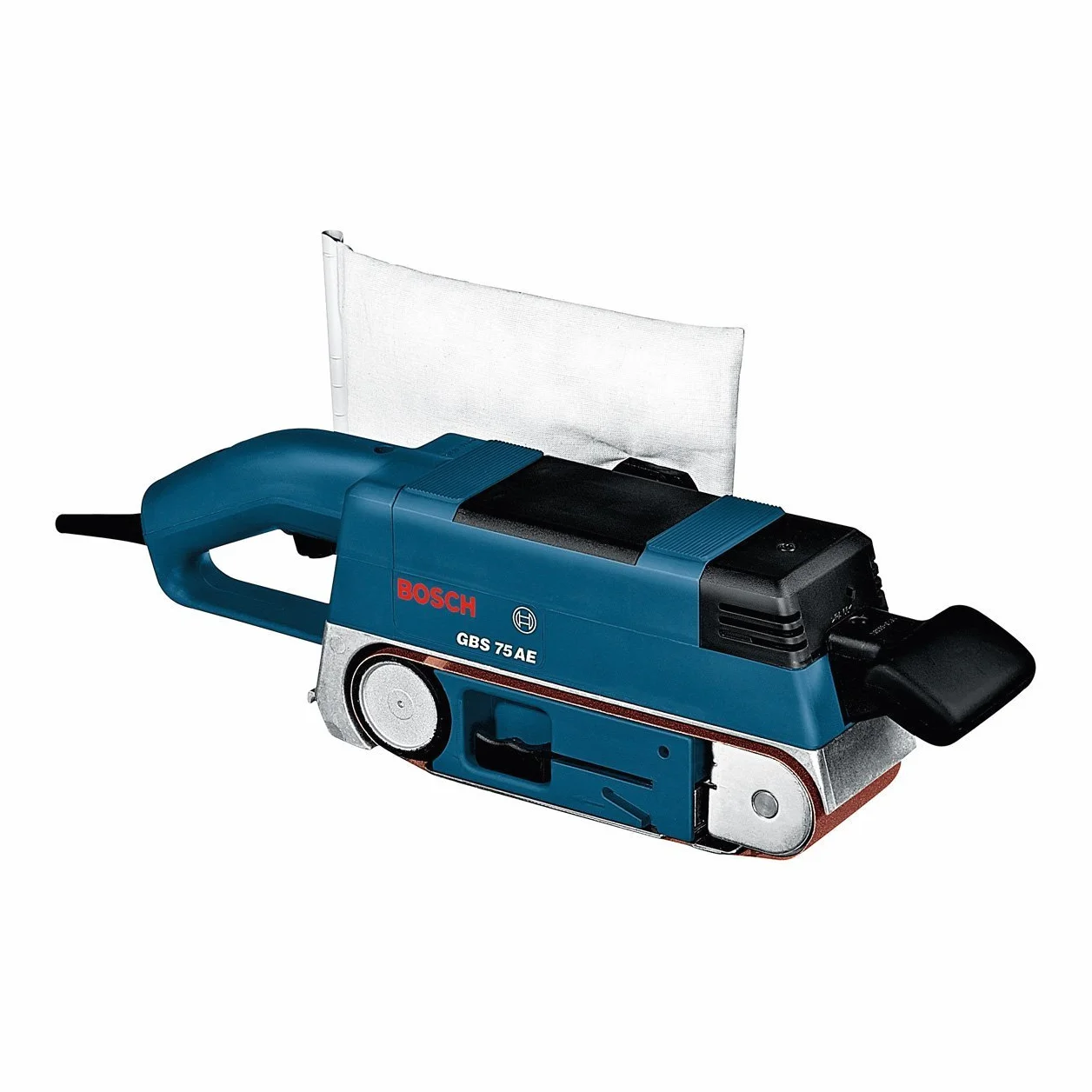 Bosch Professional: szlifierka taśmowa GBS 75 AE (750 W, taśma szlifierska z tkaniny, worek na pył, płyta grafitowa)