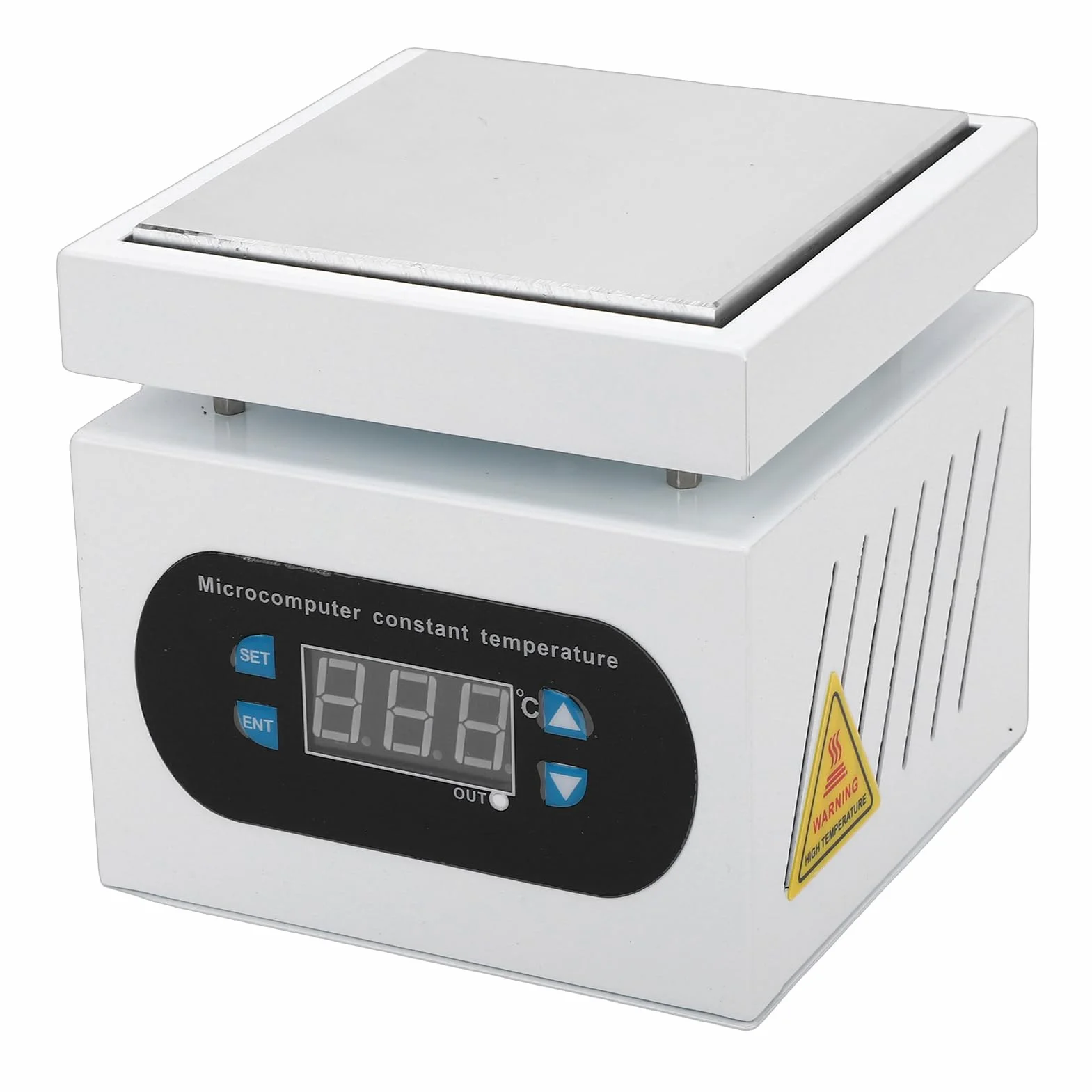 LiebeWH Płyta Grzewcza do Lutowania 350W 100x100mm Aluminium Lotnicze Szybkie Nagrzewanie Precyzyjna Kontrola Temperatury z Wielokątowym Odprowadzaniem Ciepła do Przeróbek PCB i Napraw (wtyczka UE)