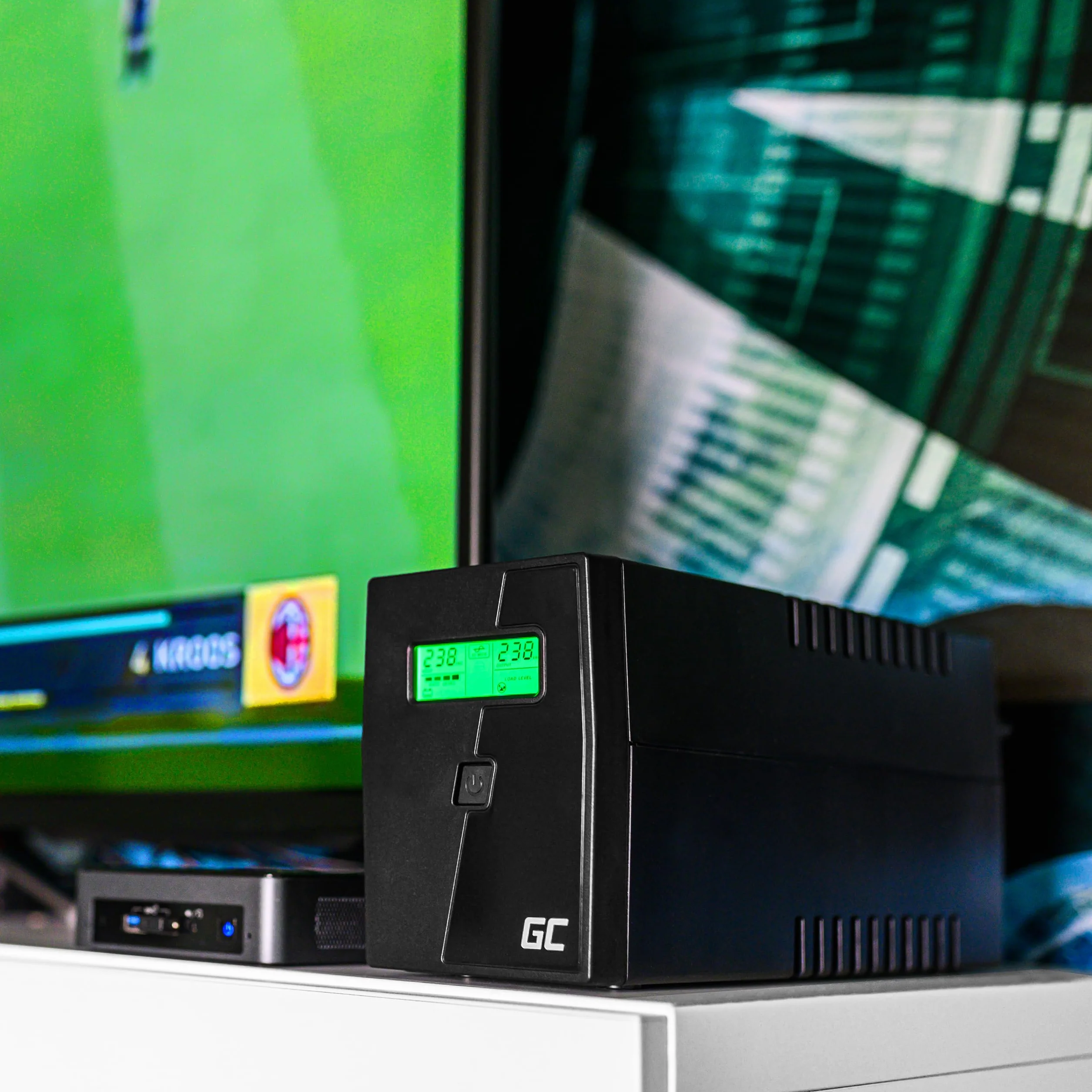 Green Cell UPS 1500VA 900W Line-Interactive AVR 230V 4x Schuko Zasilacz Awaryjny z wyświetlaczem LCD