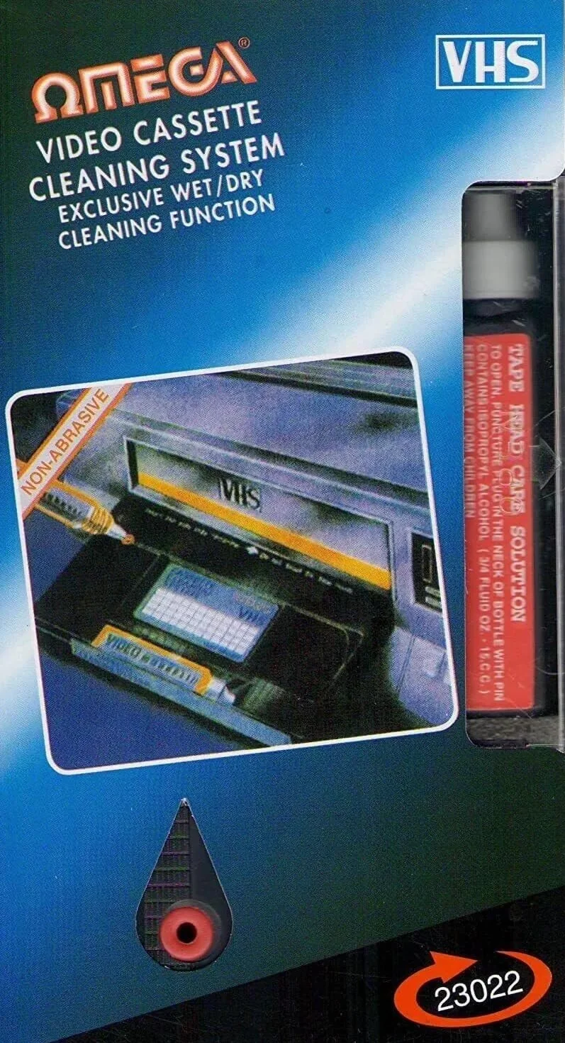 Omega 23022 magnetofon kasetowy VHS czyszczenia głowicy na mokro i na sucho