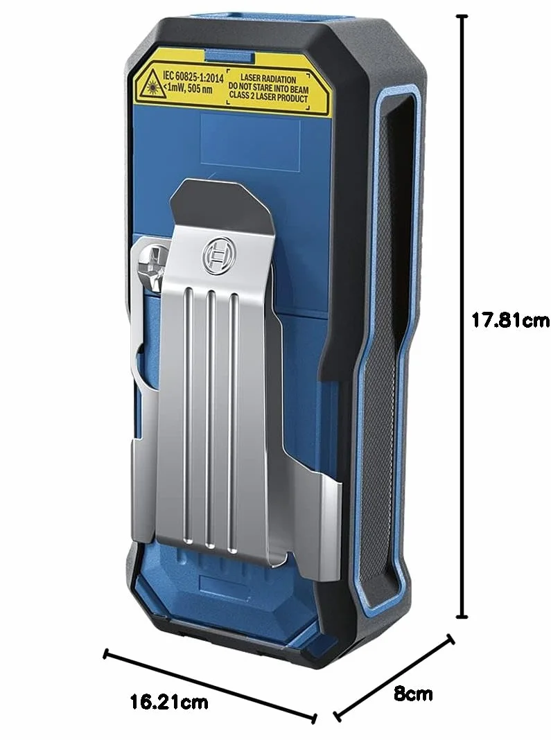 Bosch Professional Dalmierz laserowy GLM 50-27 CG + zaczep do paska (zielona wiązka, zasięg: do 50 m, wytrzymały, IP65, Bluetooth, 2 baterie AA, uchwyt na rękę, pokrowiec) – Amazon Exclusive Set