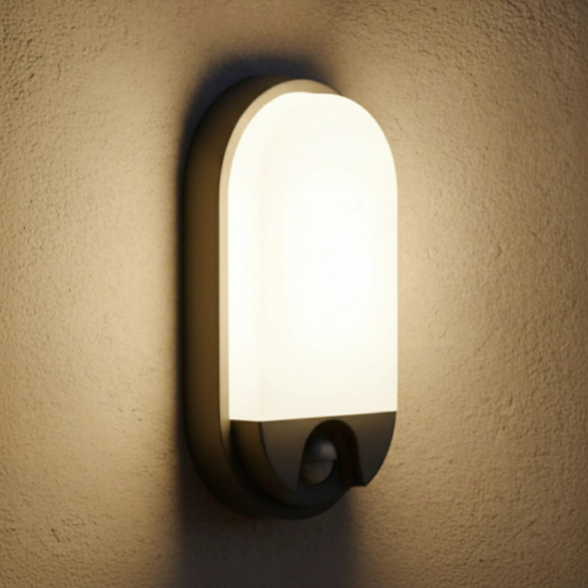 Lampa Zewnętrzna LED z Czujnikiem Ruchu PIR Zasięg 9m Barwa Ciepła Biel 3000K 10W 800lm Kinkiet Zewnętrzny Ogród Taras Balkon IP54