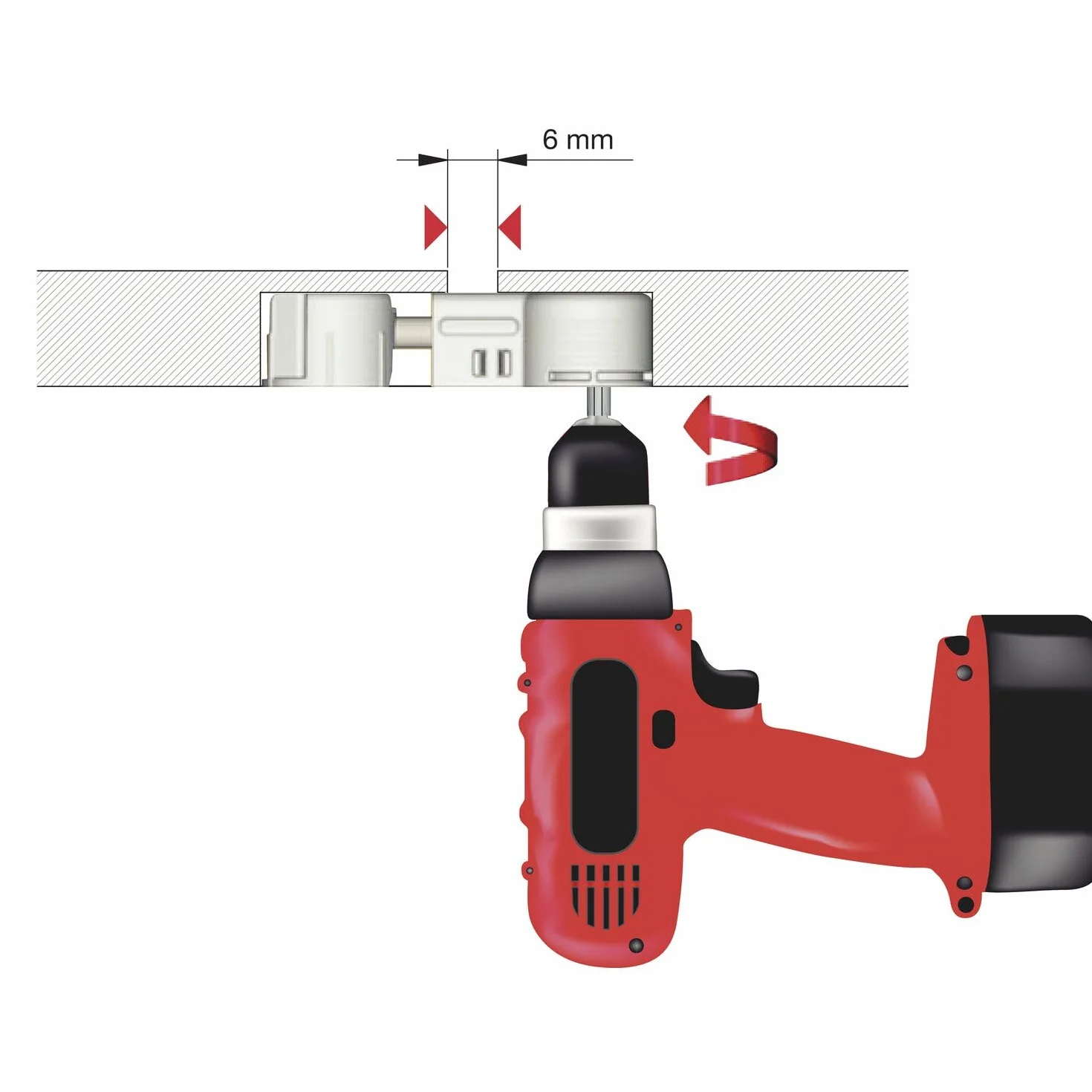vasalat Złącze blatowe Quick-Tech – 4 x łącznik do płyt M8 x 150 mm do blatu roboczego o grubości minimalnej 25 mm + 4 x odpowiednik