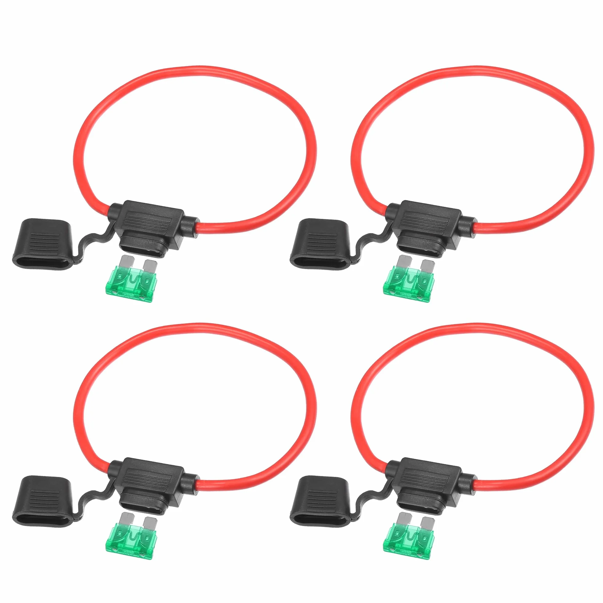 ABSOPRO 4 zestawy bezpieczników DC 12V 10AWG ATC Inline 30A