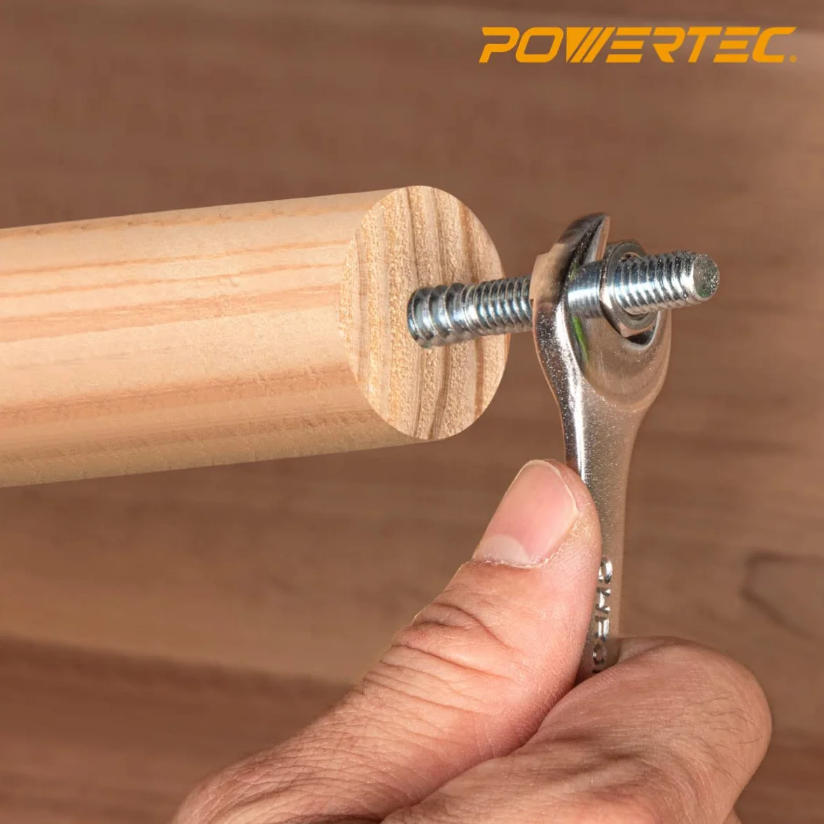 POWERTEC QHB1001 Śruby wieszakowe 5/16-18 x 7 cm, 50 sztuk z 2 szt. Nakrętki sześciokątne do montażu śrub