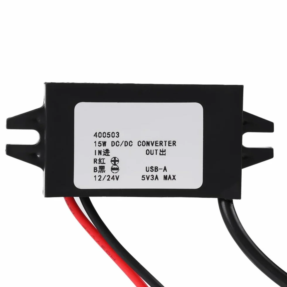 12 V / 24 V Na USB 5 V 3 A Zasilacz Sieciowy, Regulator Downkonwerterowy DC-Przetwornik Napięcia Reduktor, Adapter Monitorujący Konwerter