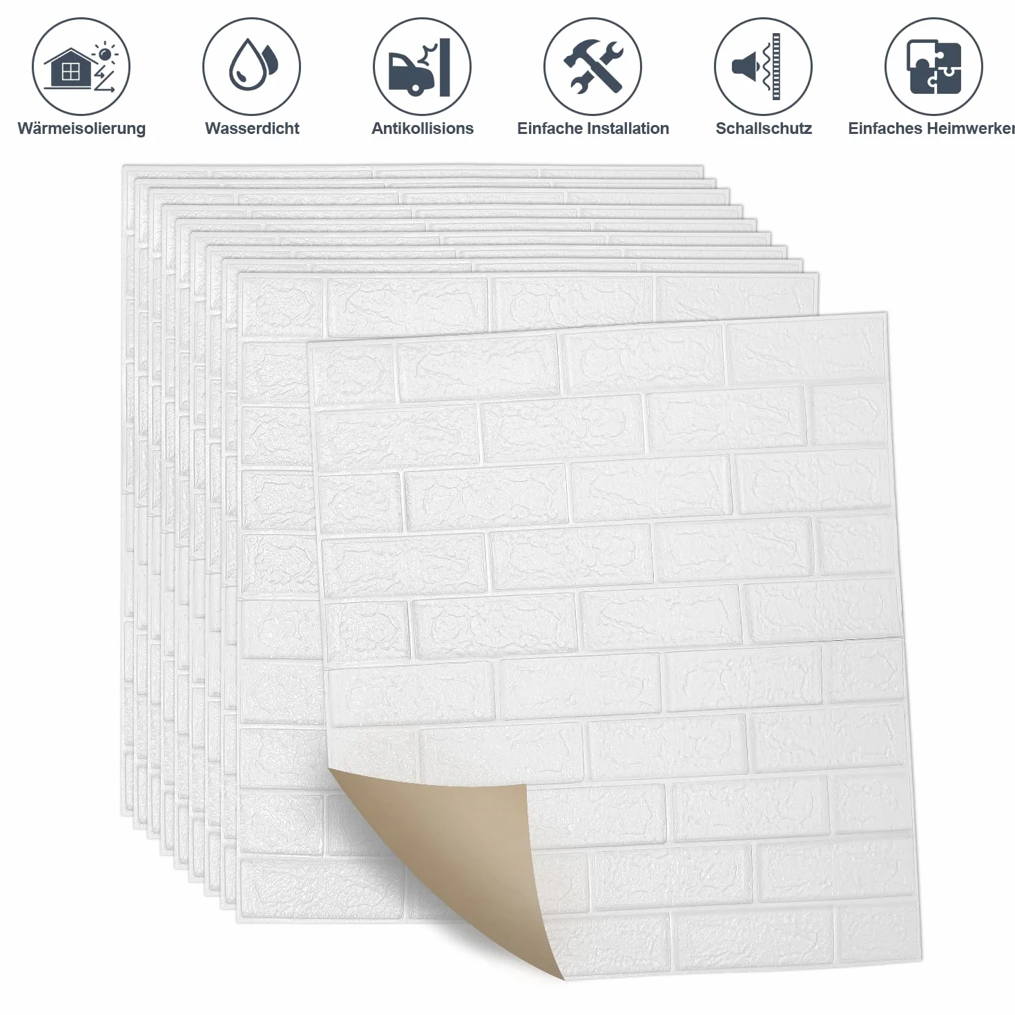 Ikodm 40 sztuk samoprzylepnych paneli ściennych, 77 x 70 cm, cegła, wygląd kamienia 3D, mur, wodoodporna, pianka do sypialni, salonu, na balkon, do kuchni