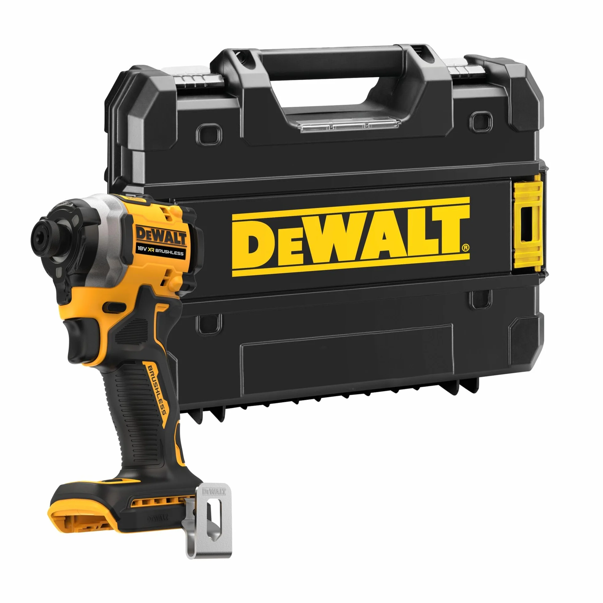 DEWALT DCF850NT-XJ bezszczotkowy, kompaktowy napęd Impact Driver, 1/4 cala gniazdo sześciokątne 200 Nm, 3 prędkości, 18 V, bezprzewodowy