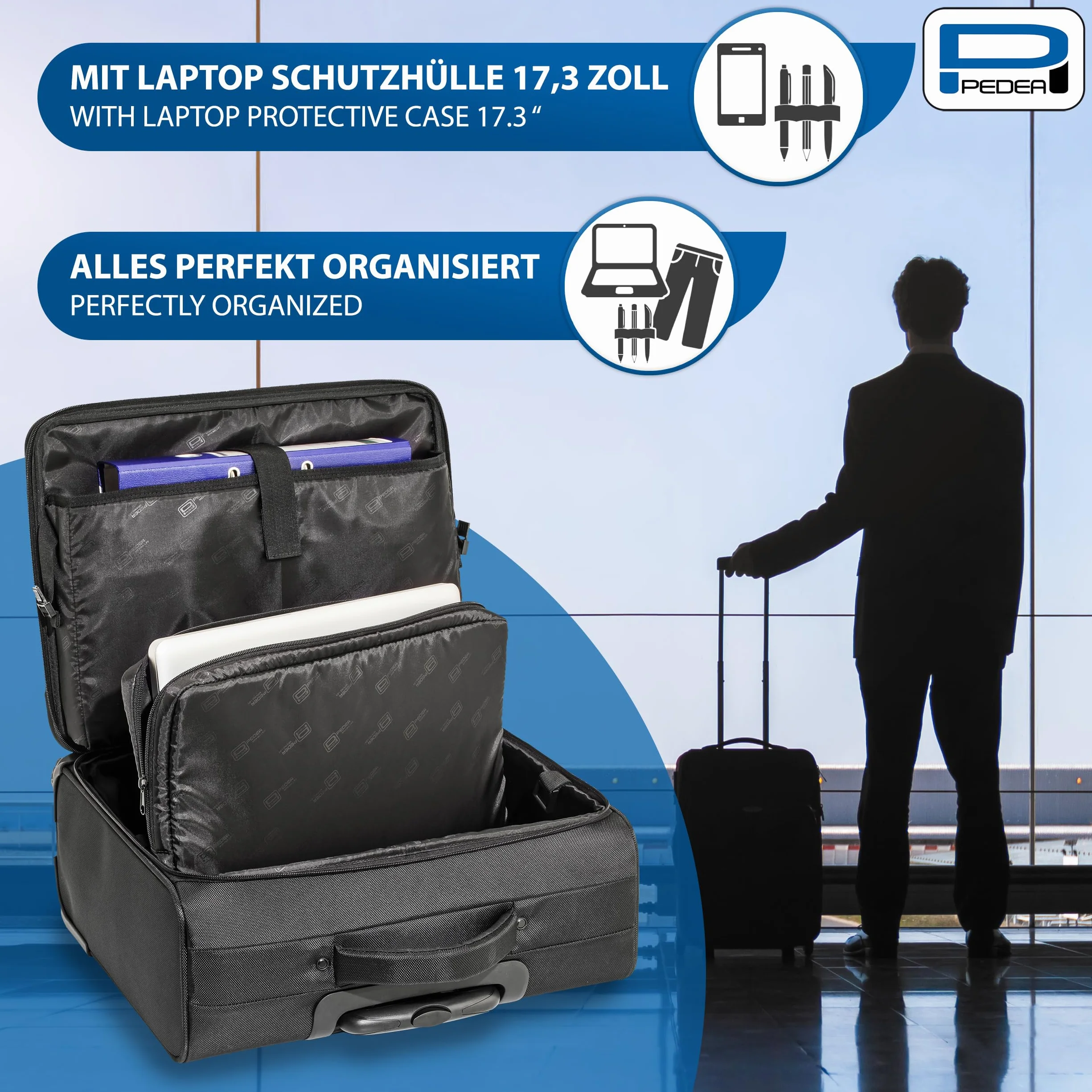 PEDEA Business Trolley Premium Plus walizka na laptopa 43,9 cm czarna
