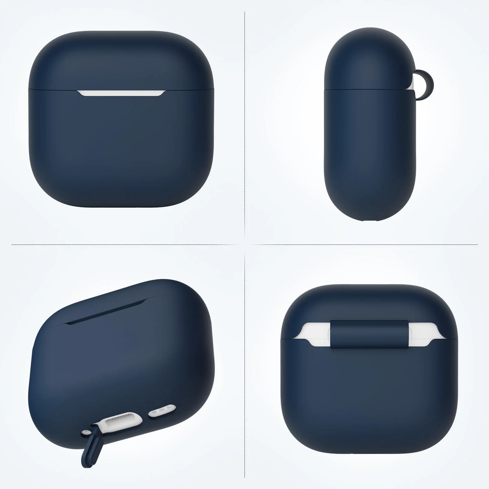 Etui na AirPods 4. generacji, ochronne etui silikonowe, ultracienkie, miękkie, odporne na wstrząsy, widoczna przednia dioda LED (ciemnoniebieski)