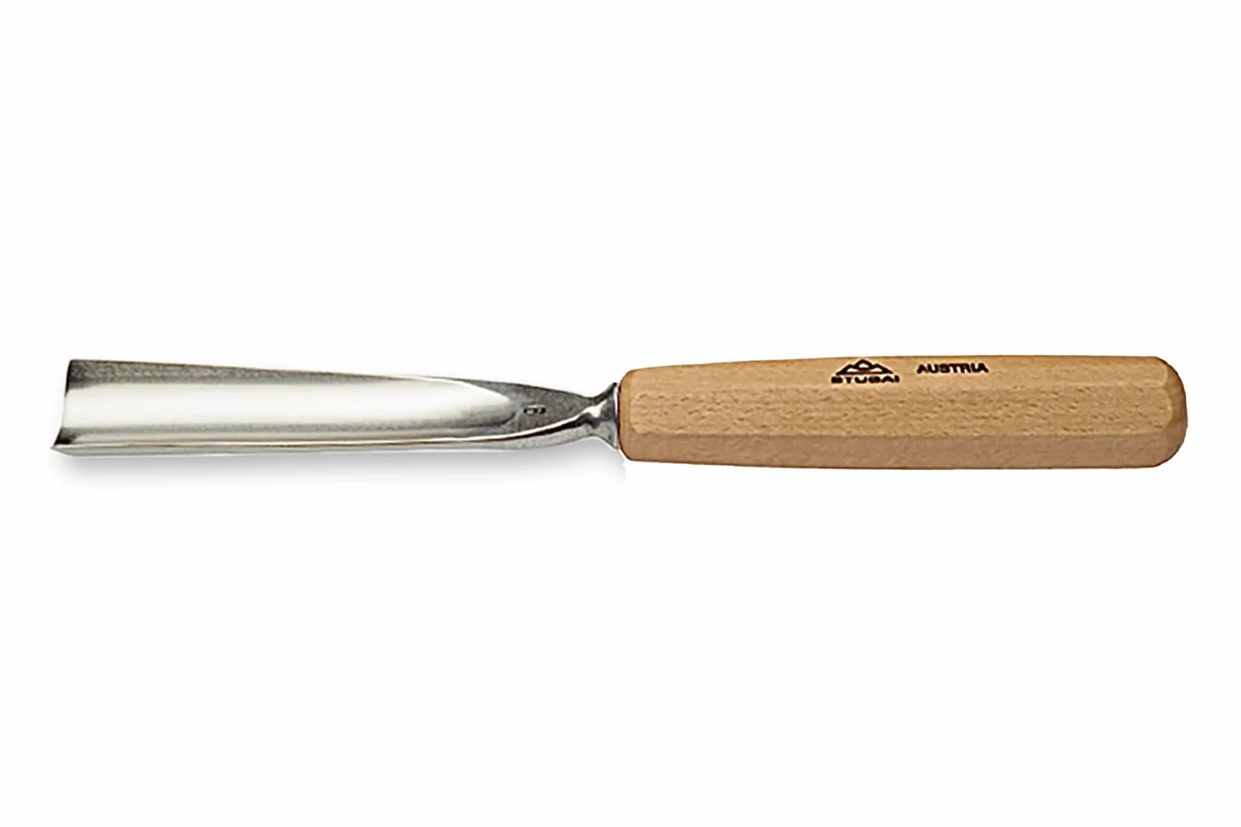 Stubai 550940 dłuto do rzeźbienia w drewnie typu 9, długie/polerowane, szaro-beżowe, 40 mm