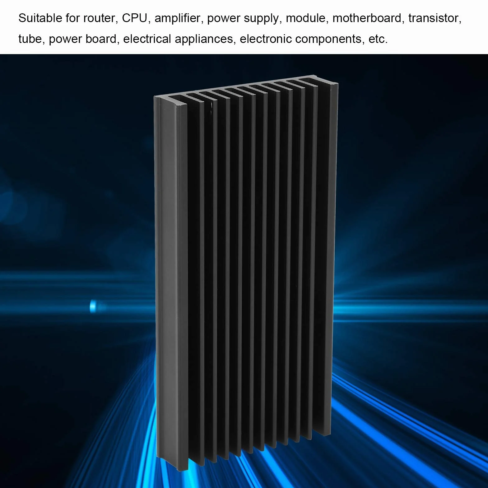 Fafeicy Czarny Aluminiowy Chłodnica Radiatora 50x12.7x100 mm do Płytki Obwodu CPU