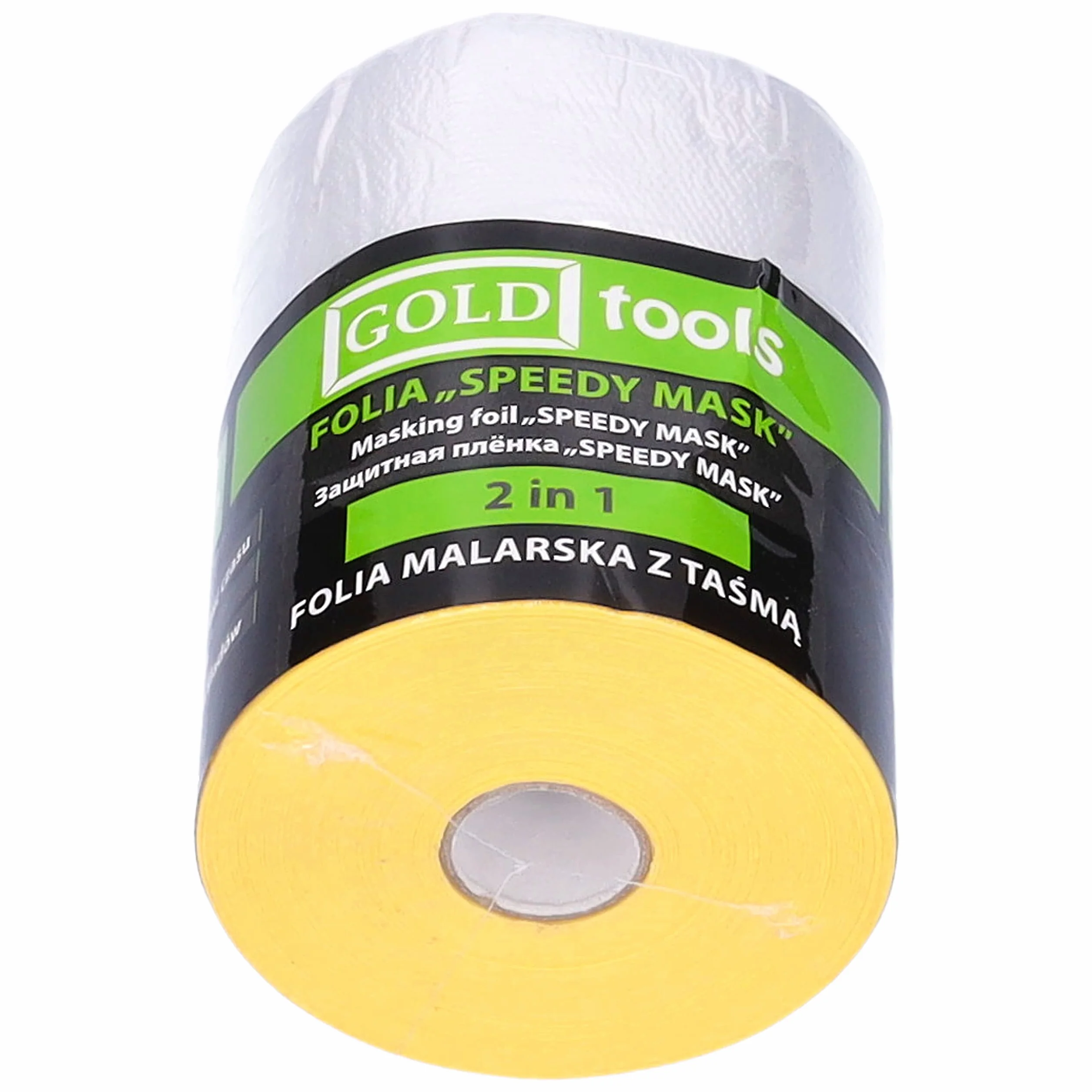 ToolSpace Folia Malarska Z Taśmą Uniwersalna Antychlap Ochronna Remont Wytrzymała Praktyczna Łatwa Aplikacja Nie Zostawia Śladów Bezbarwna 53 cmx33m